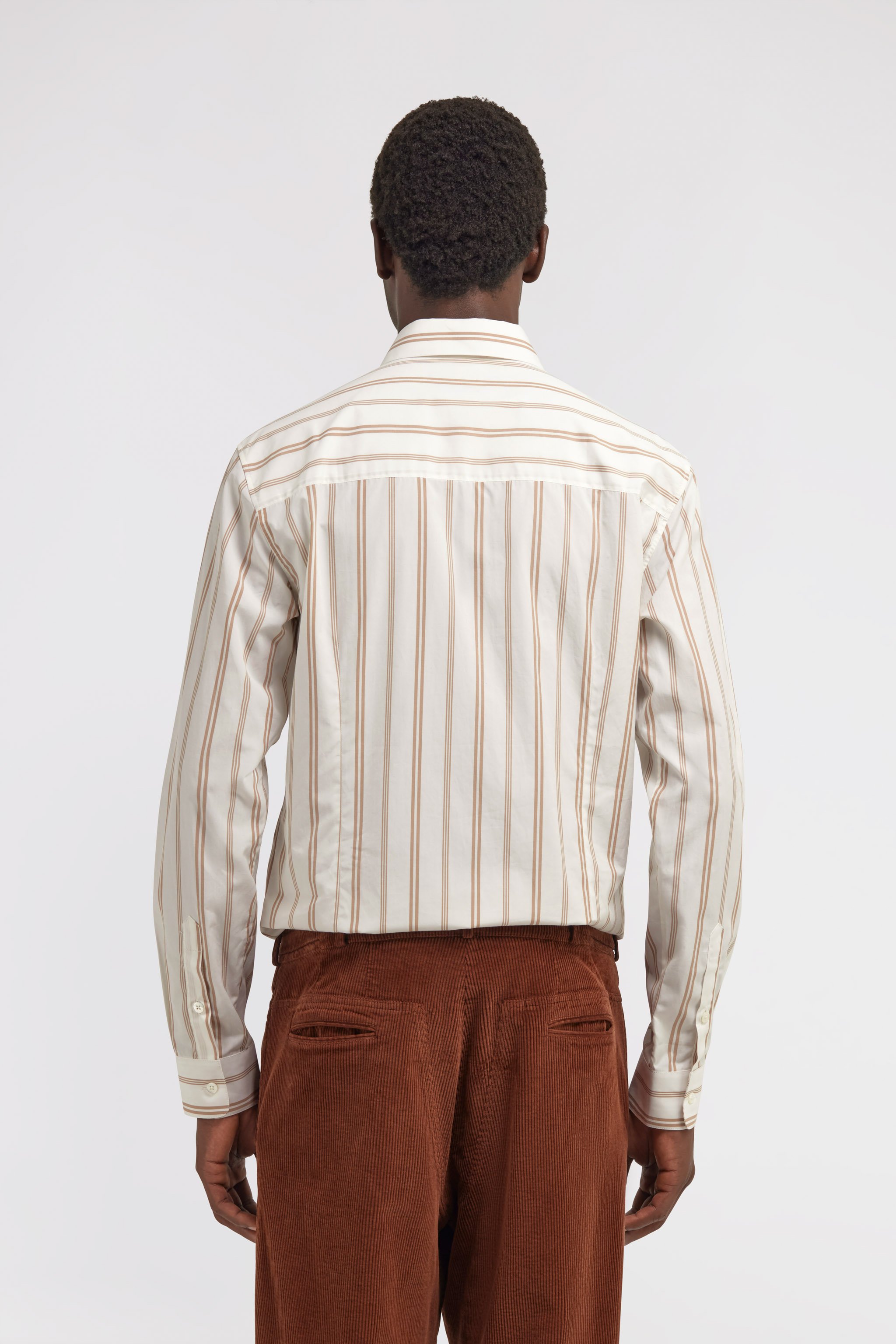 Roberto Cavalli Striped-pattern Buttoned Shirt In Ivory