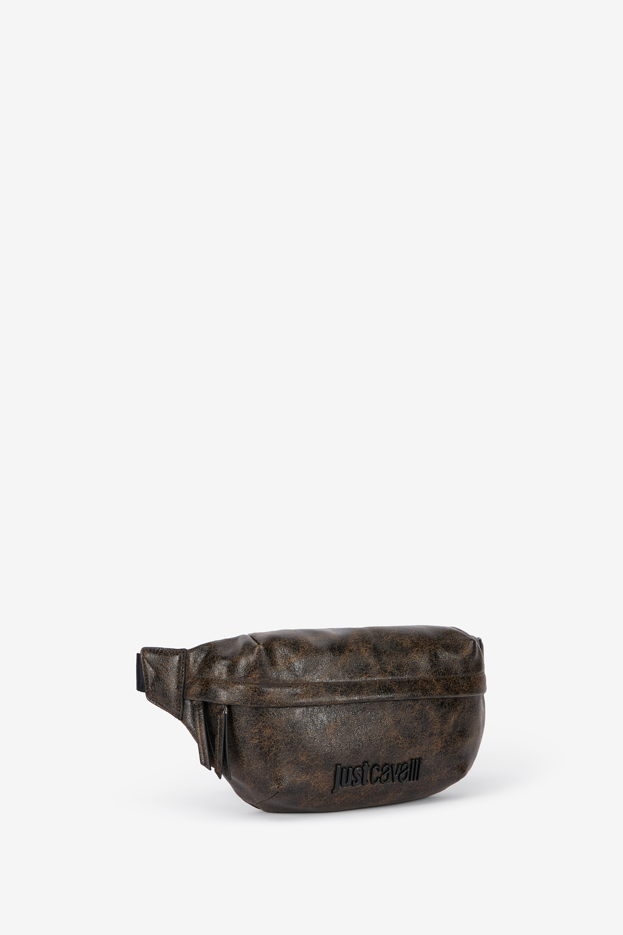 Roberto Cavalli Distressed-effect Brown Belt Bag In Brown