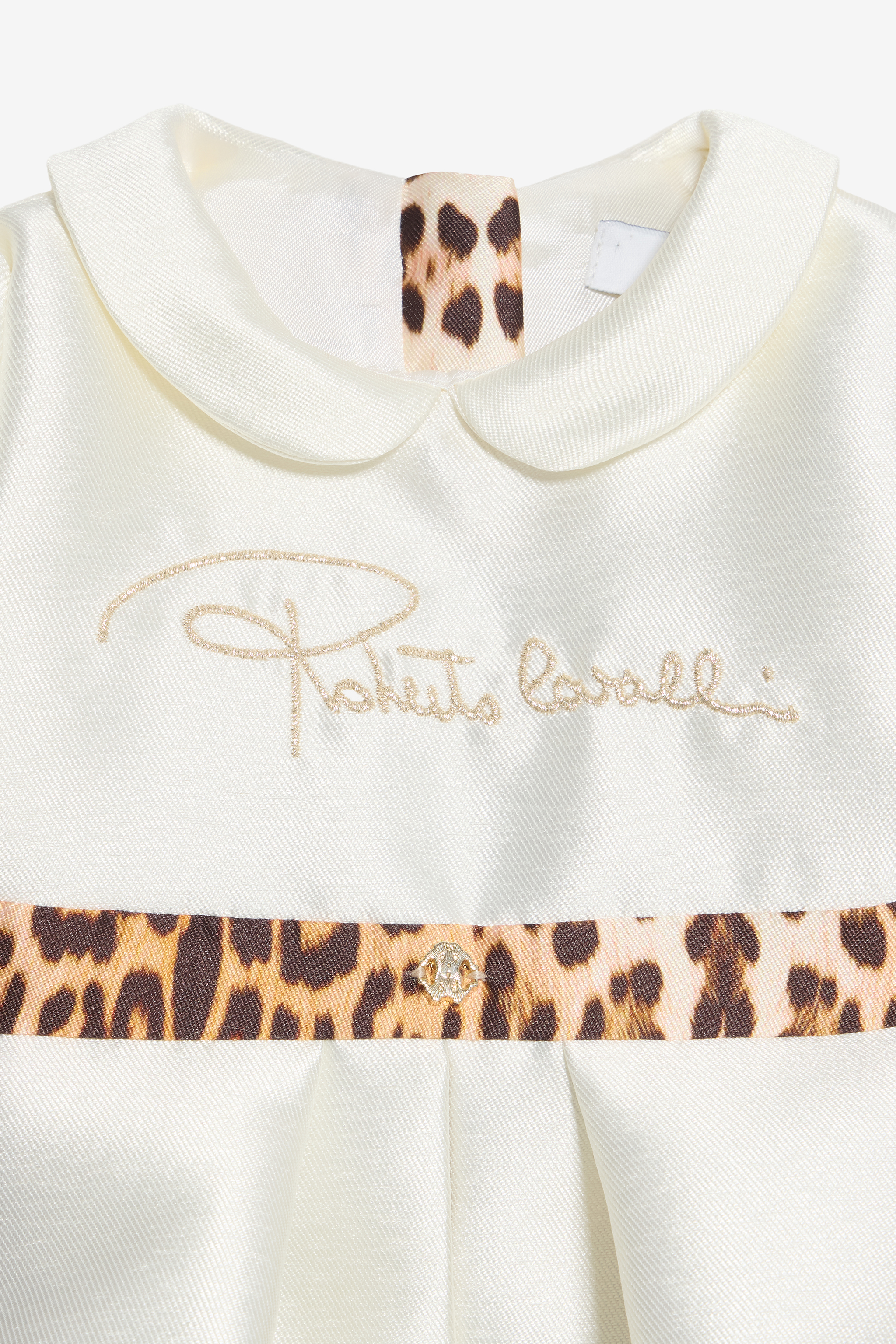 Milk White Dress with Logo and Jaguar Skin Inserts