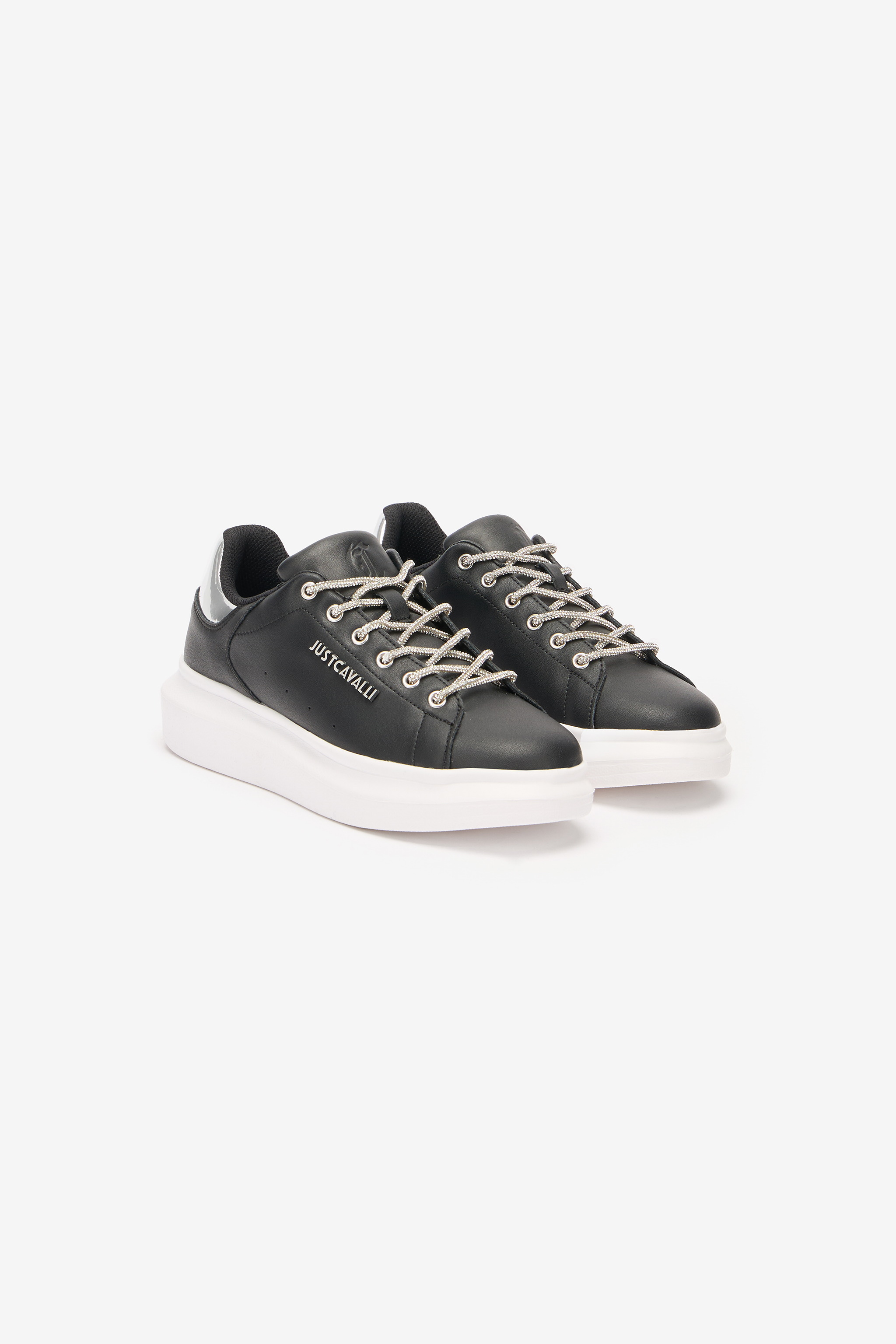 Roberto Cavalli Lace-up Sneakers With Rhinestones