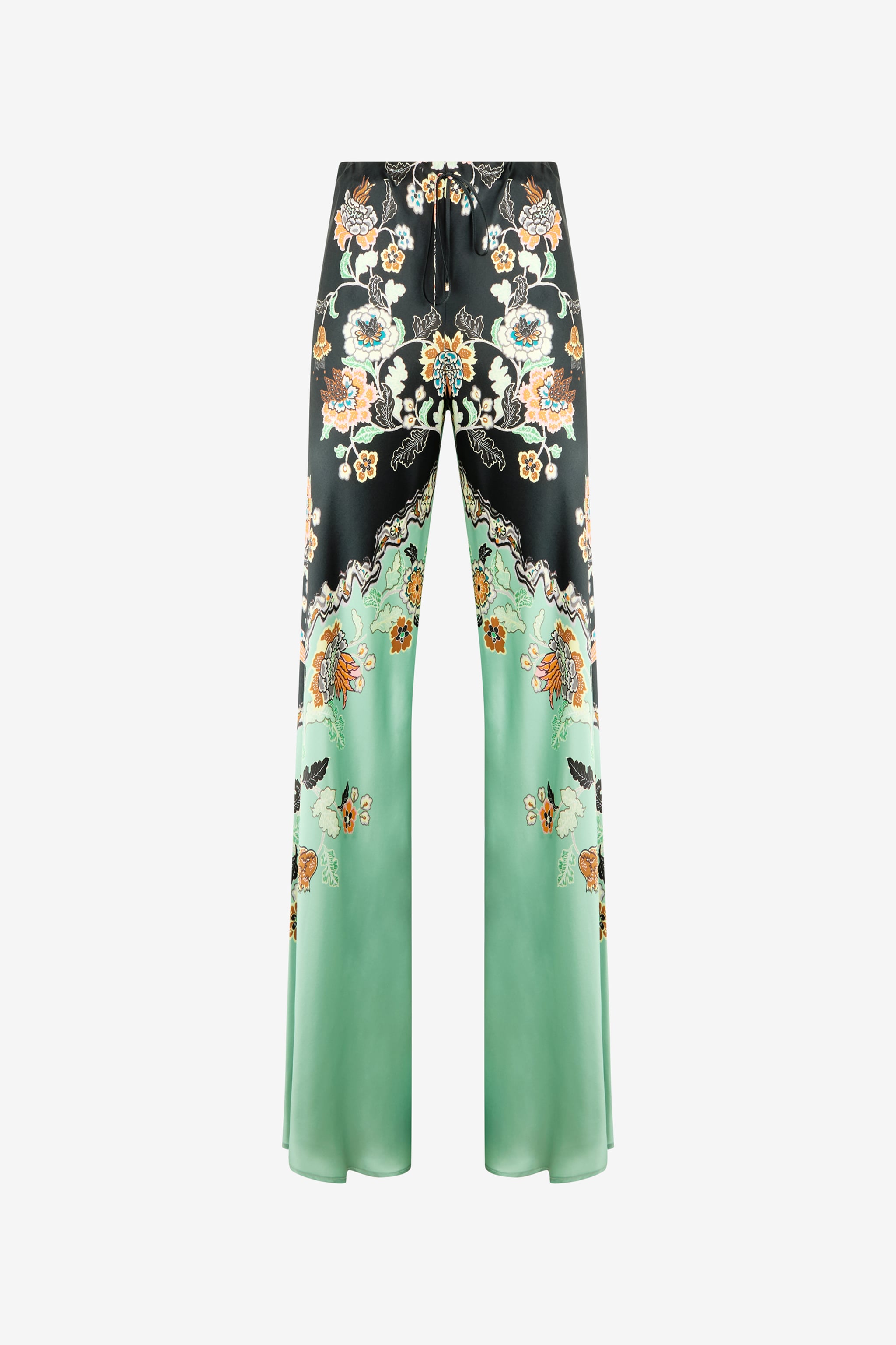 Roberto Cavalli Silk Pants With Kimono Print