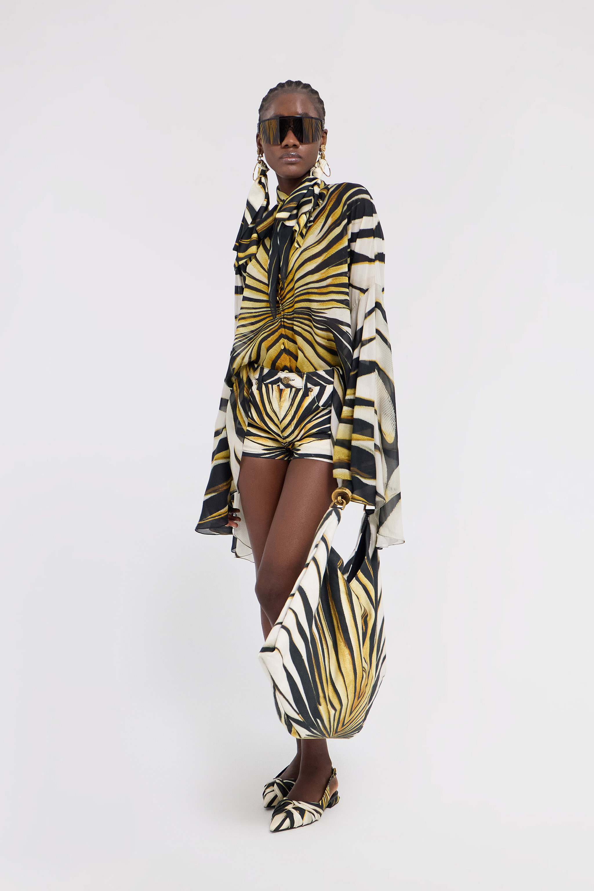Ray of Gold Print Silk Shirt