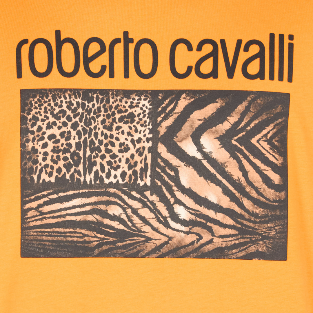 Roberto Cavalli Animal Print T-shirt With Logo