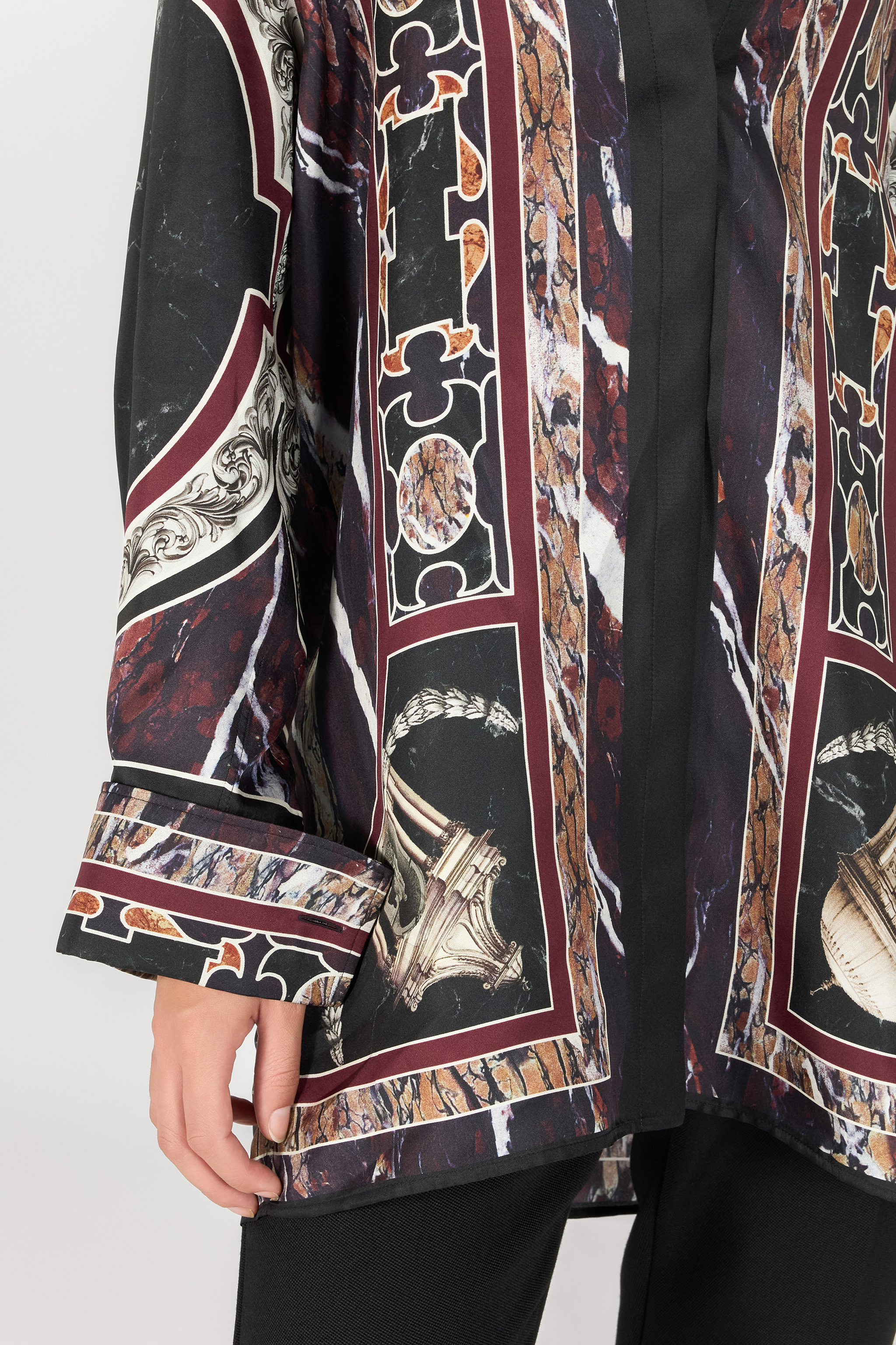 Shirt dress with Marble print