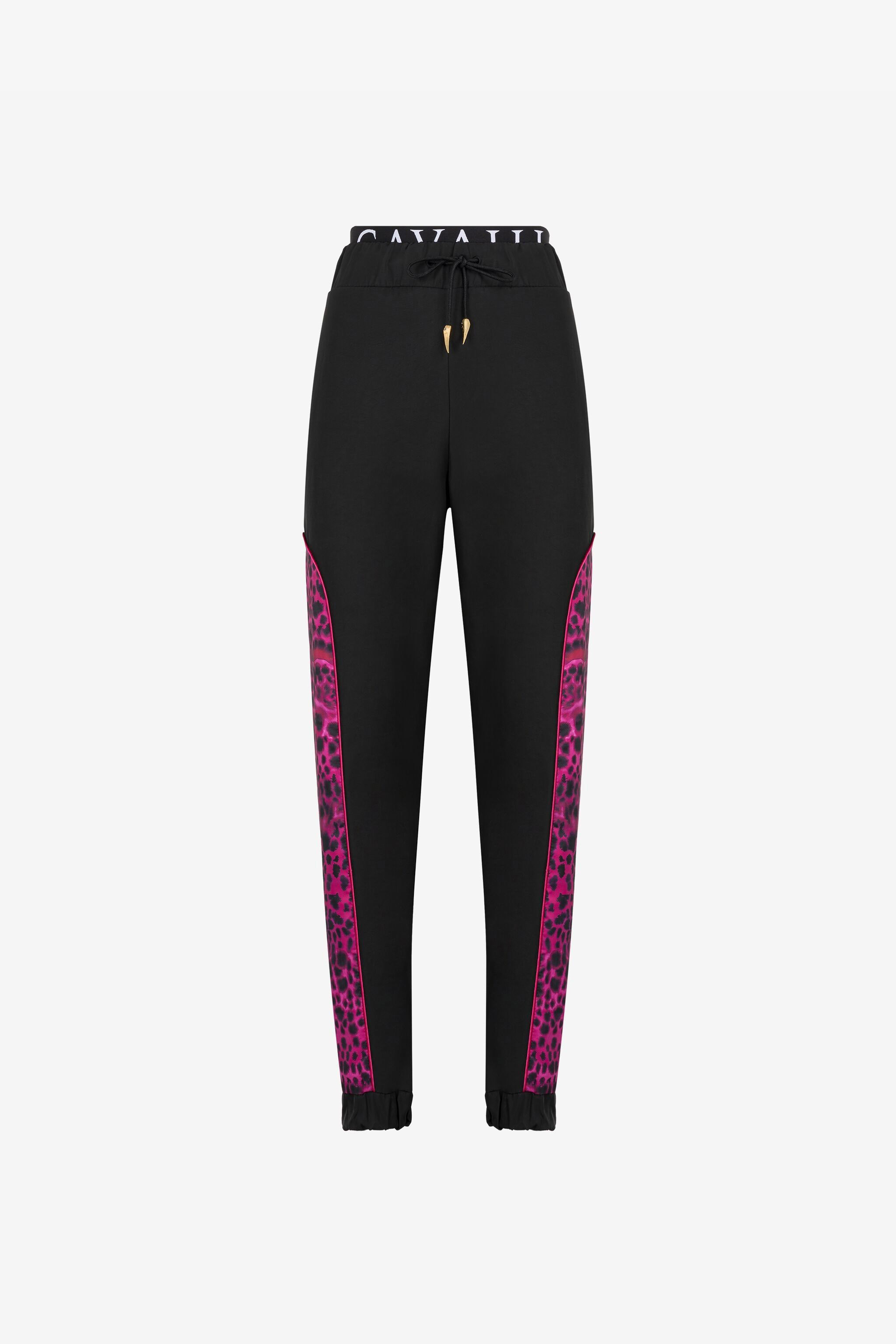 Roberto Cavalli Printed-panel Track Pants In Black