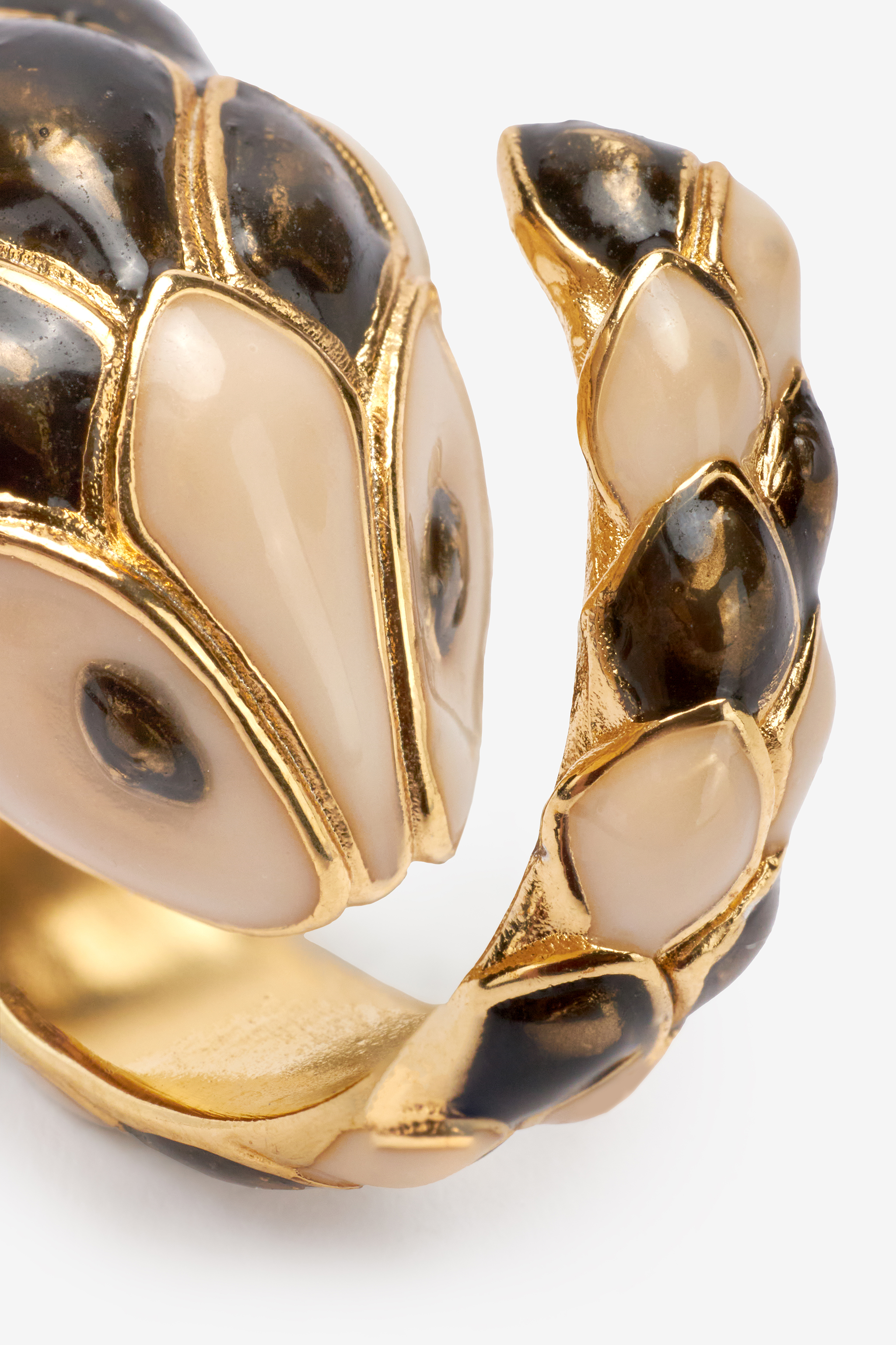 Shop Roberto Cavalli Snake Ring In Black