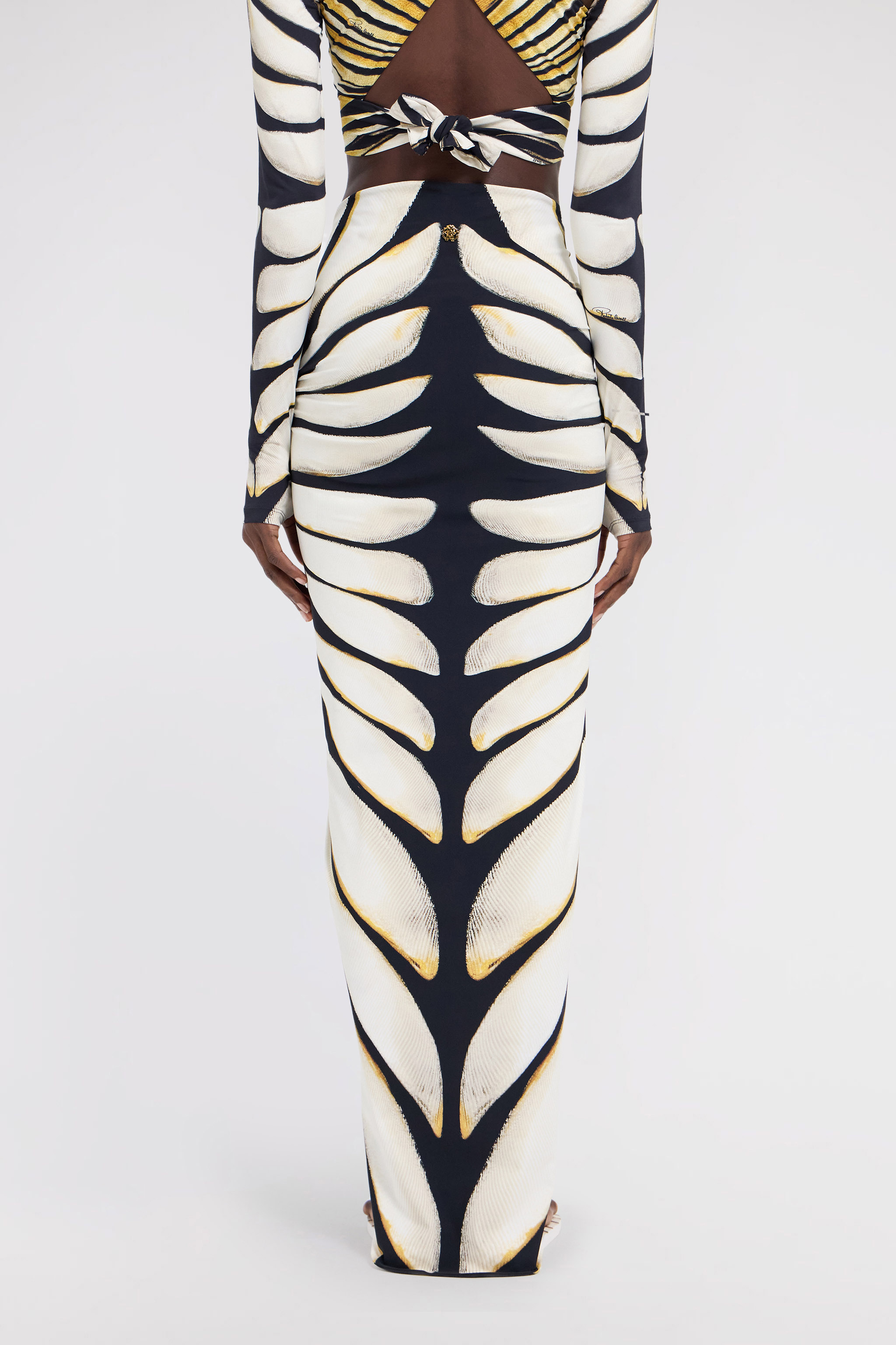 Roberto Cavalli Ray Of Gold-print Pareo In Gold
