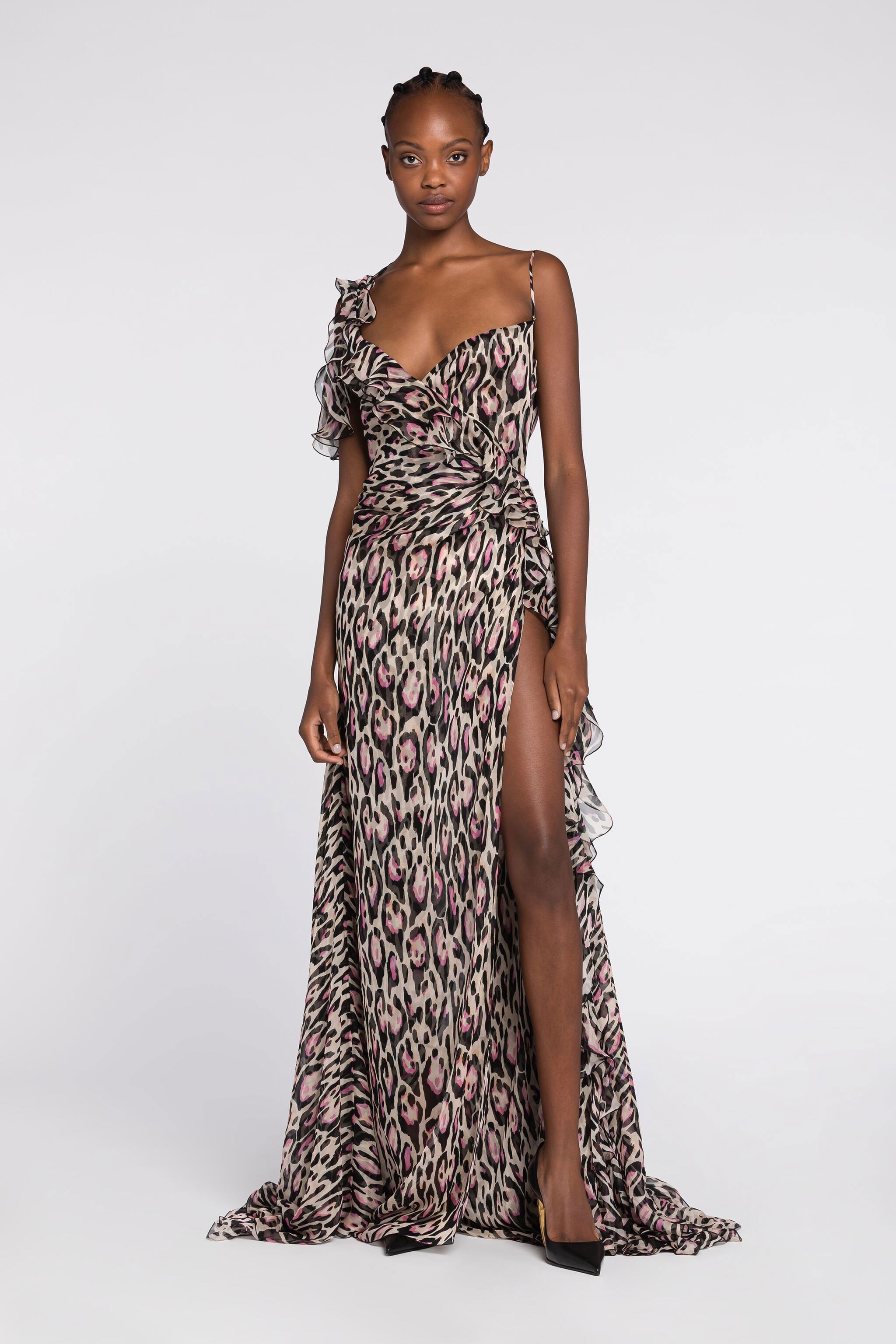 ROBERTO CAVALLI ABENDKLEID MIT LEOPARDEN-PRINT