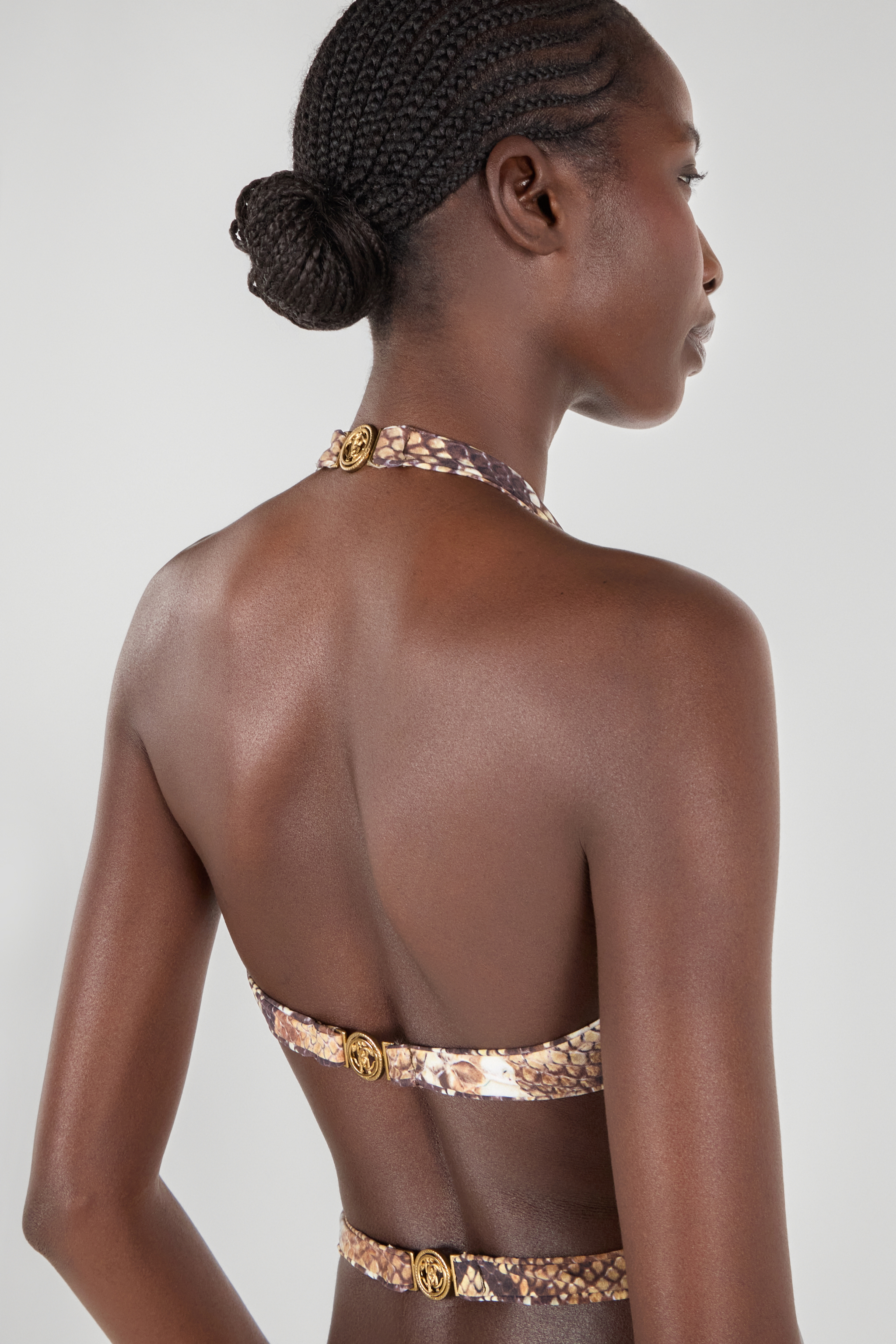 Shop Roberto Cavalli Einteiliger Badeanzug Mit Python-print In Brown