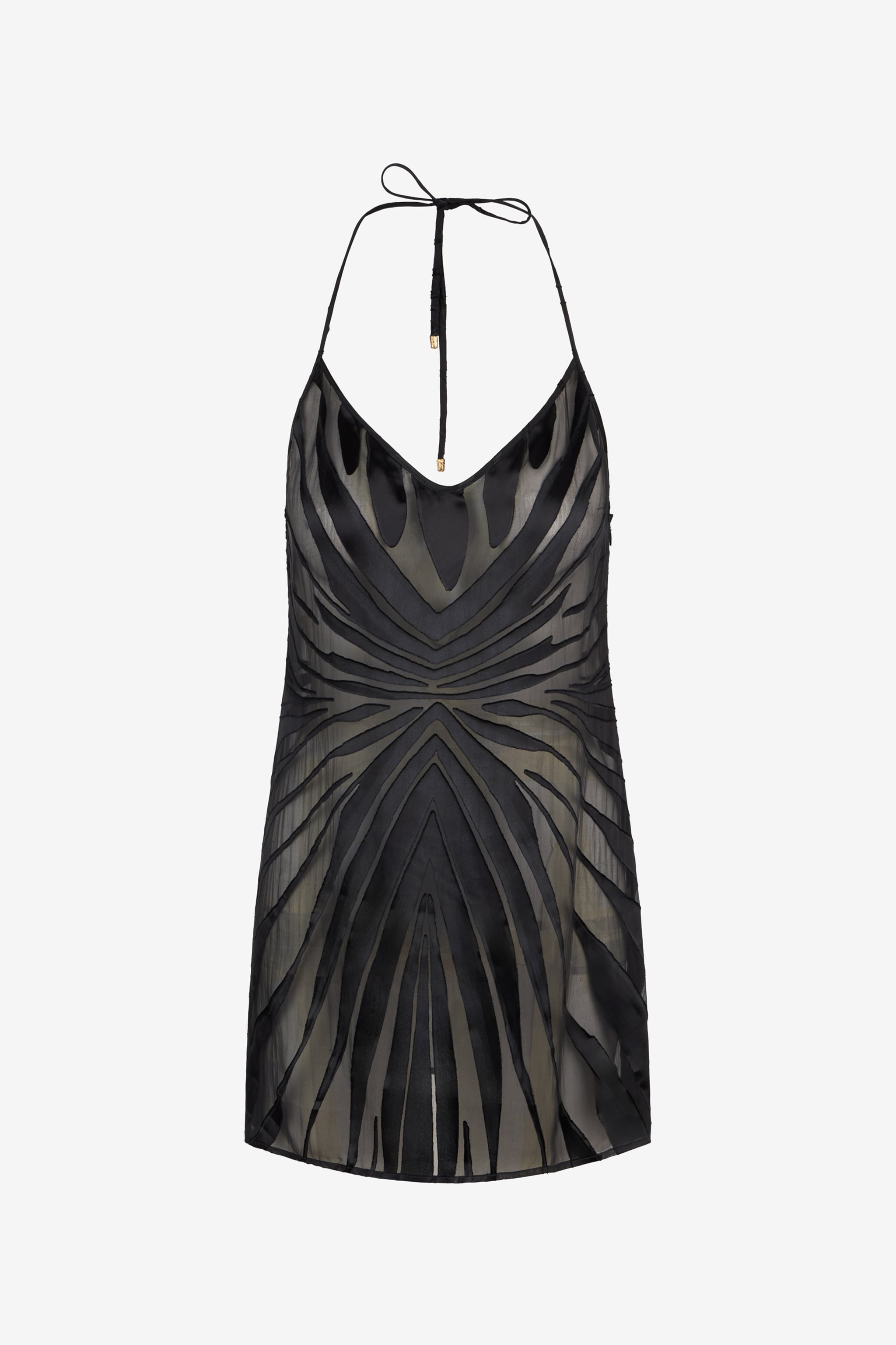 Roberto Cavalli Mini Slip Dress With Ray Devoré Print