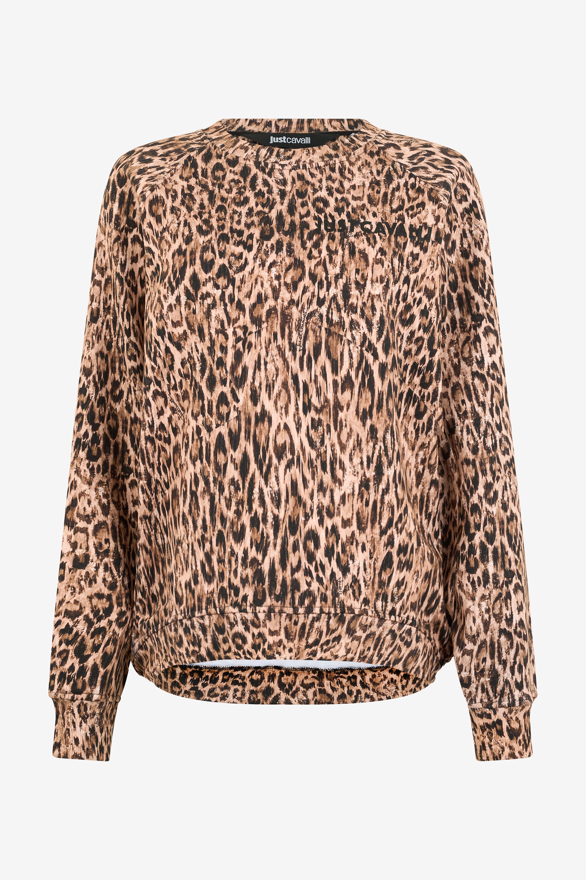 Roberto Cavalli Leopard Print Sweatshirt In Brown