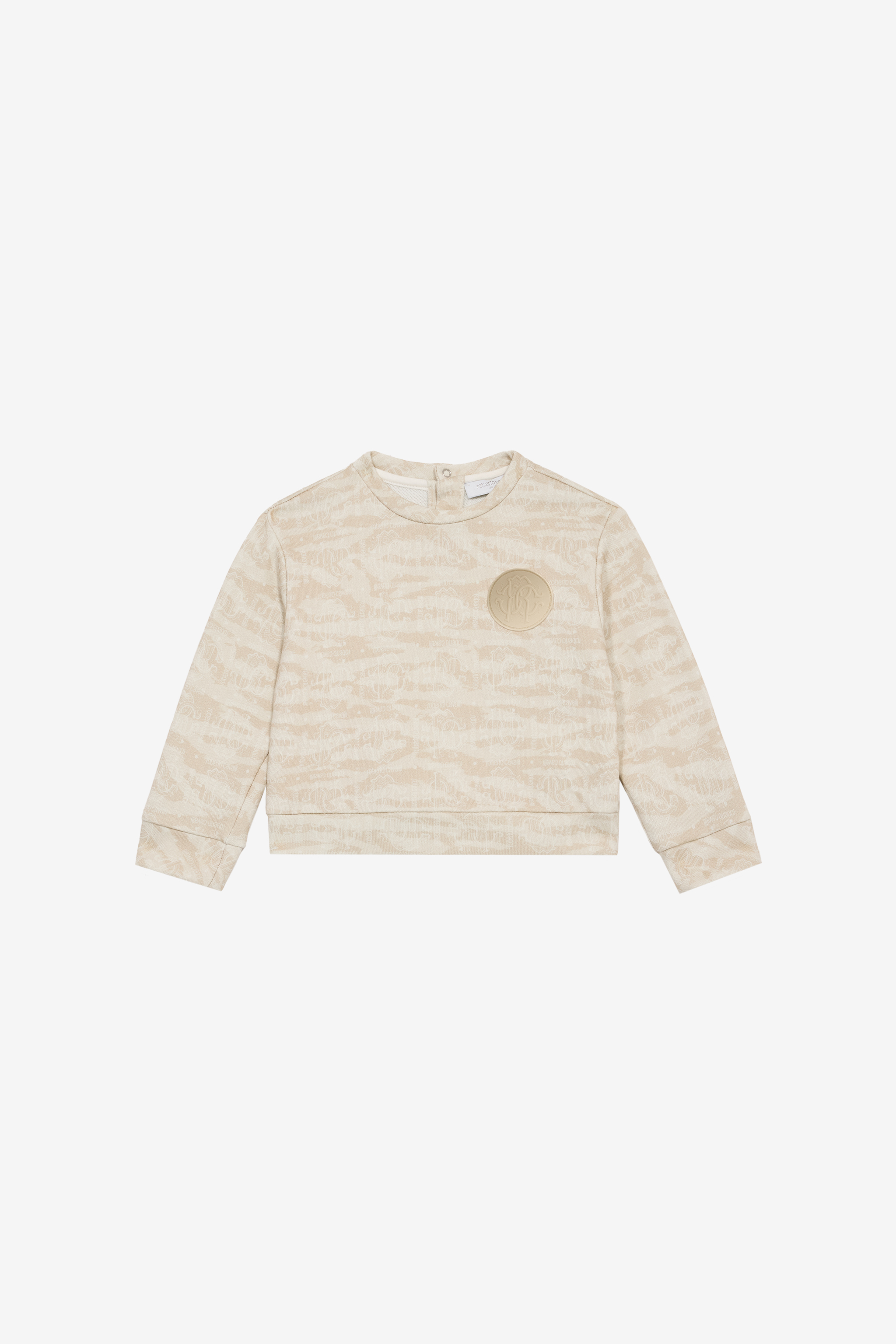 Roberto Cavalli Boys Ivory Sweatshirt With Rc Monogram And Tiger Skin Print - Baby (6M-3Y)
