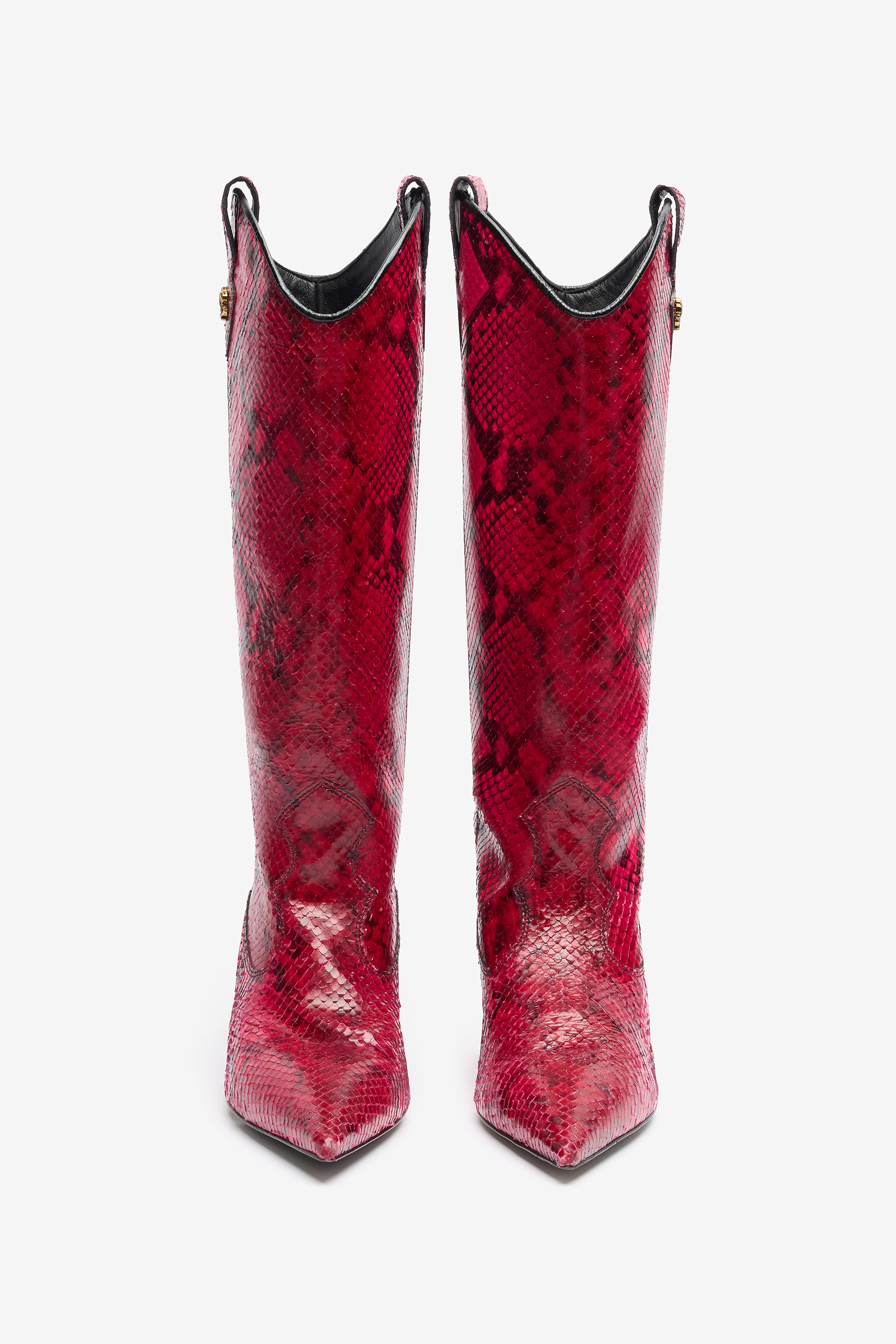 Shop Roberto Cavalli Stiefel Mit Print Python In Fuchsia