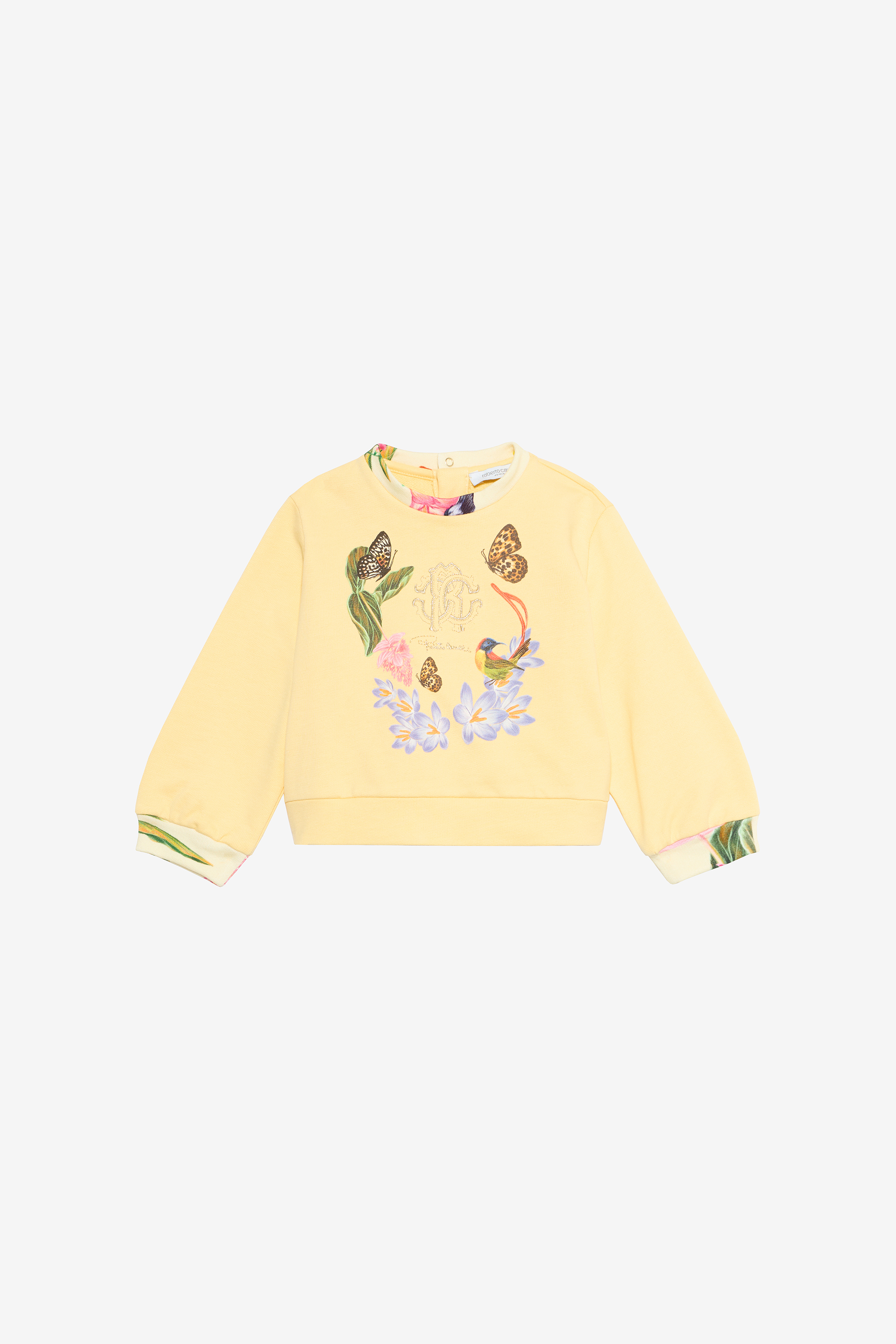 Roberto Cavalli Girls Yellow Floral Print Sweatshirt - Ready To Wear
