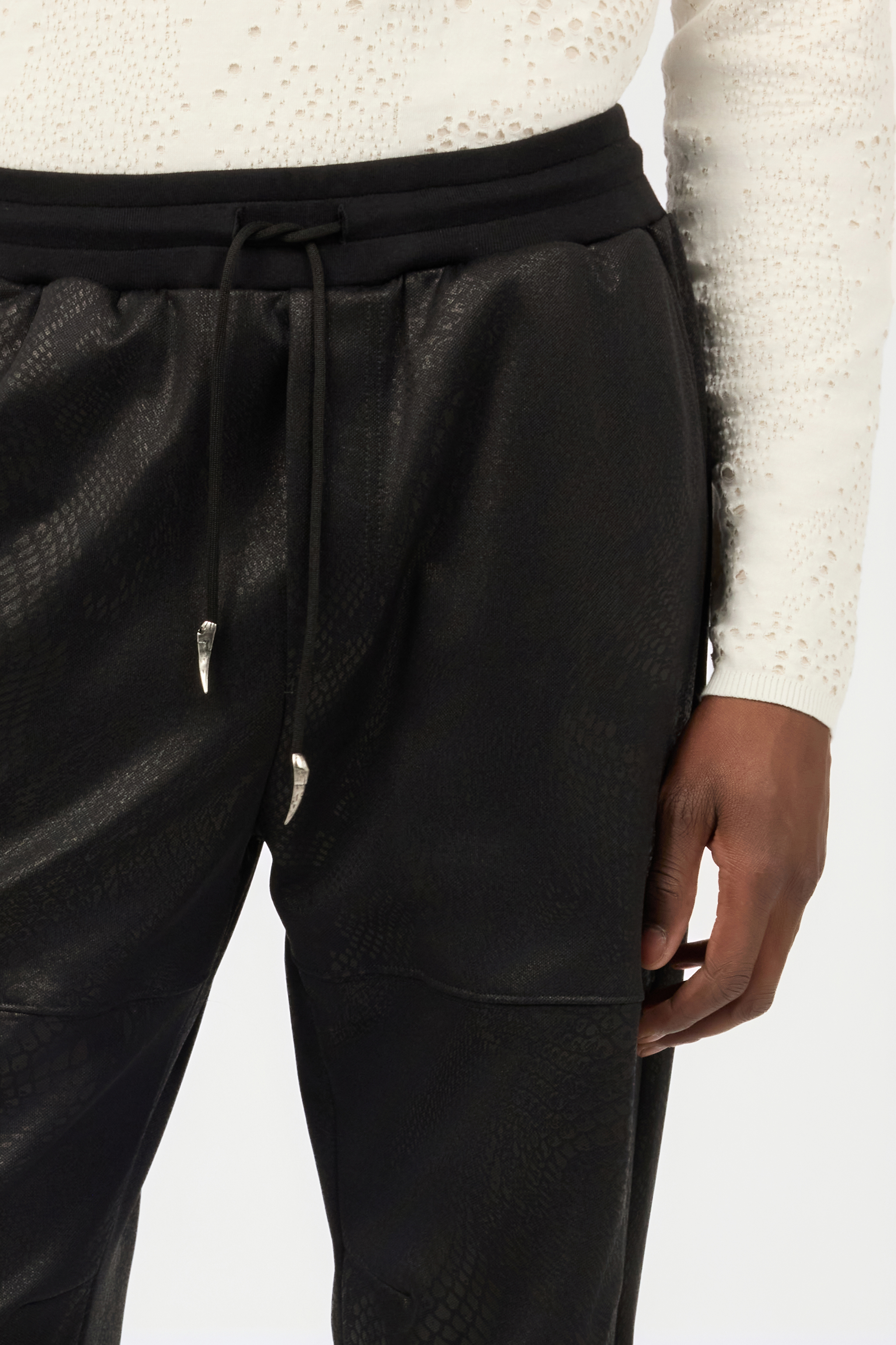 Roberto Cavalli Sporty Trousers With Python Print In Black