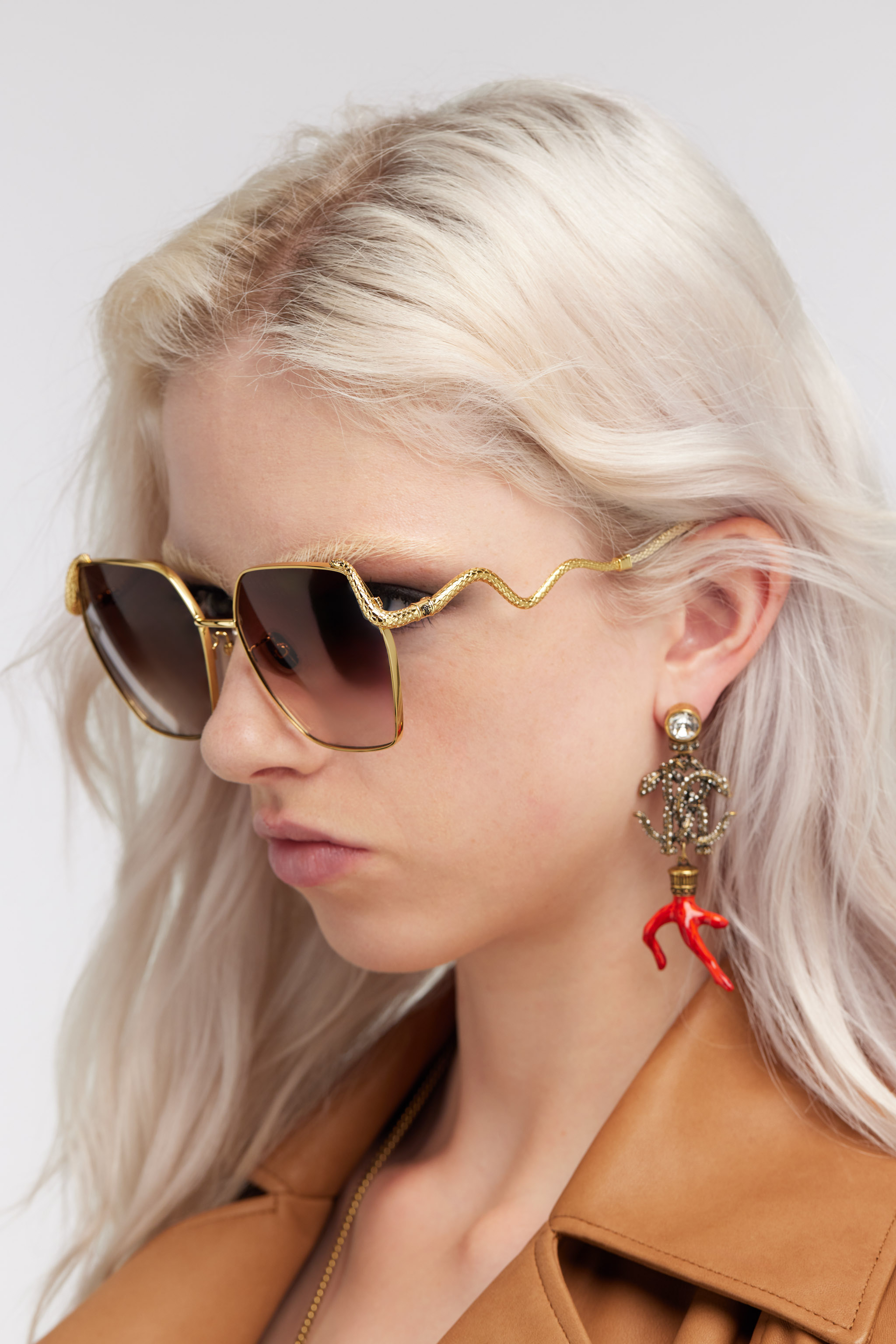 Shop Roberto Cavalli Sunglasses Snake Collection In Brown