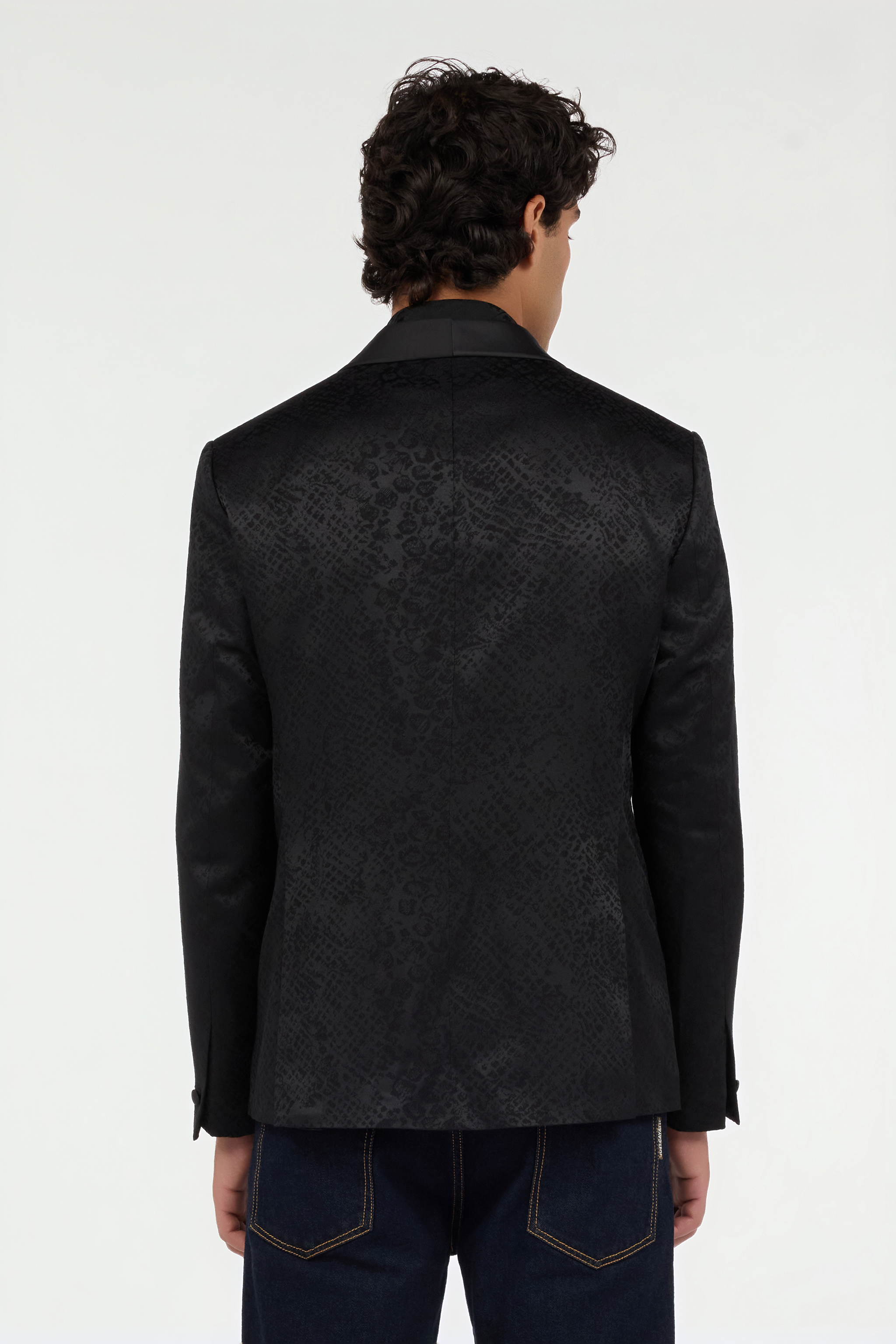 Black Jacket with Python Pattern