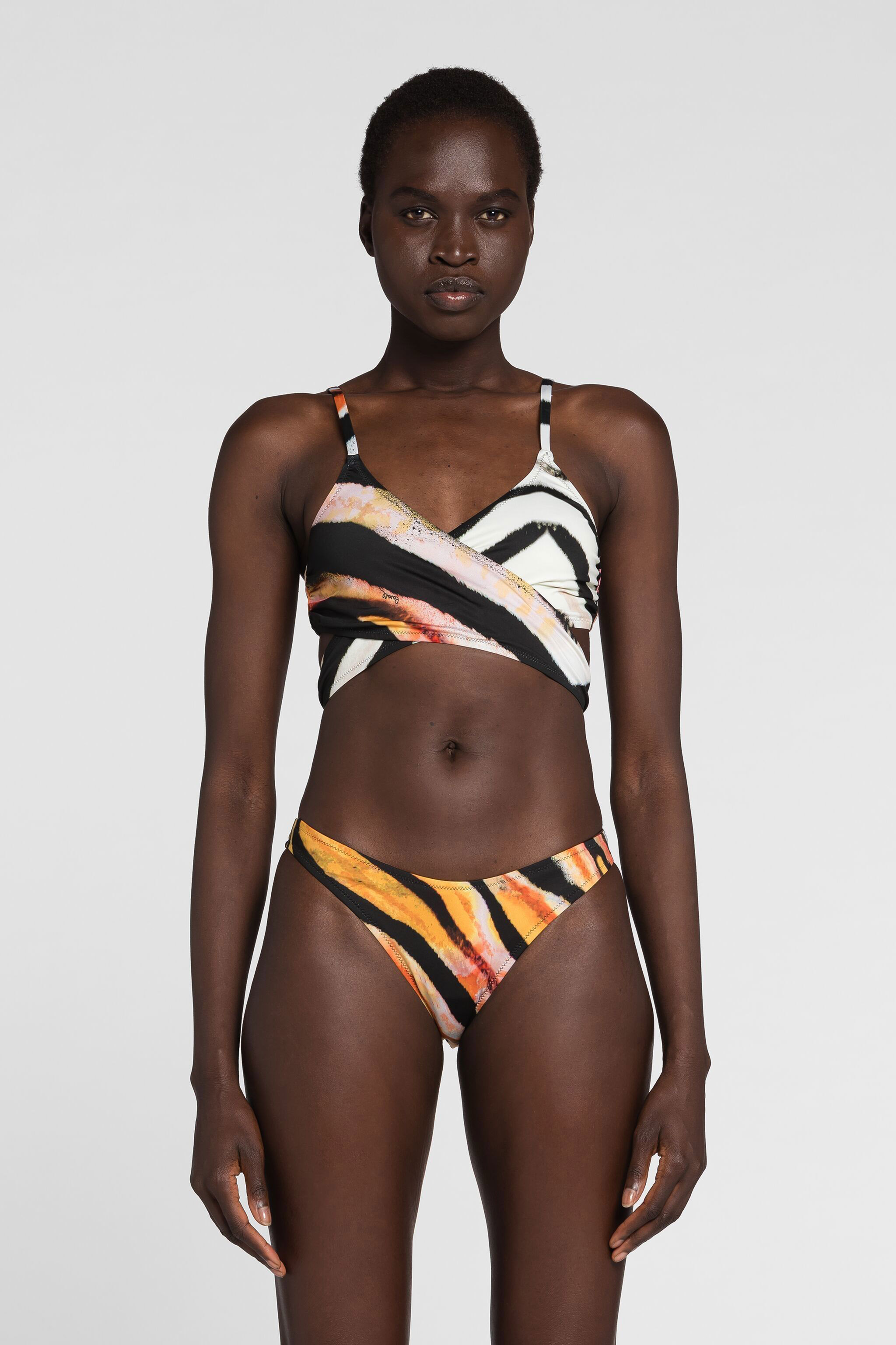 ROBERTO CAVALLI BIKINI-SLIP MIT ZEBRA-PRINT