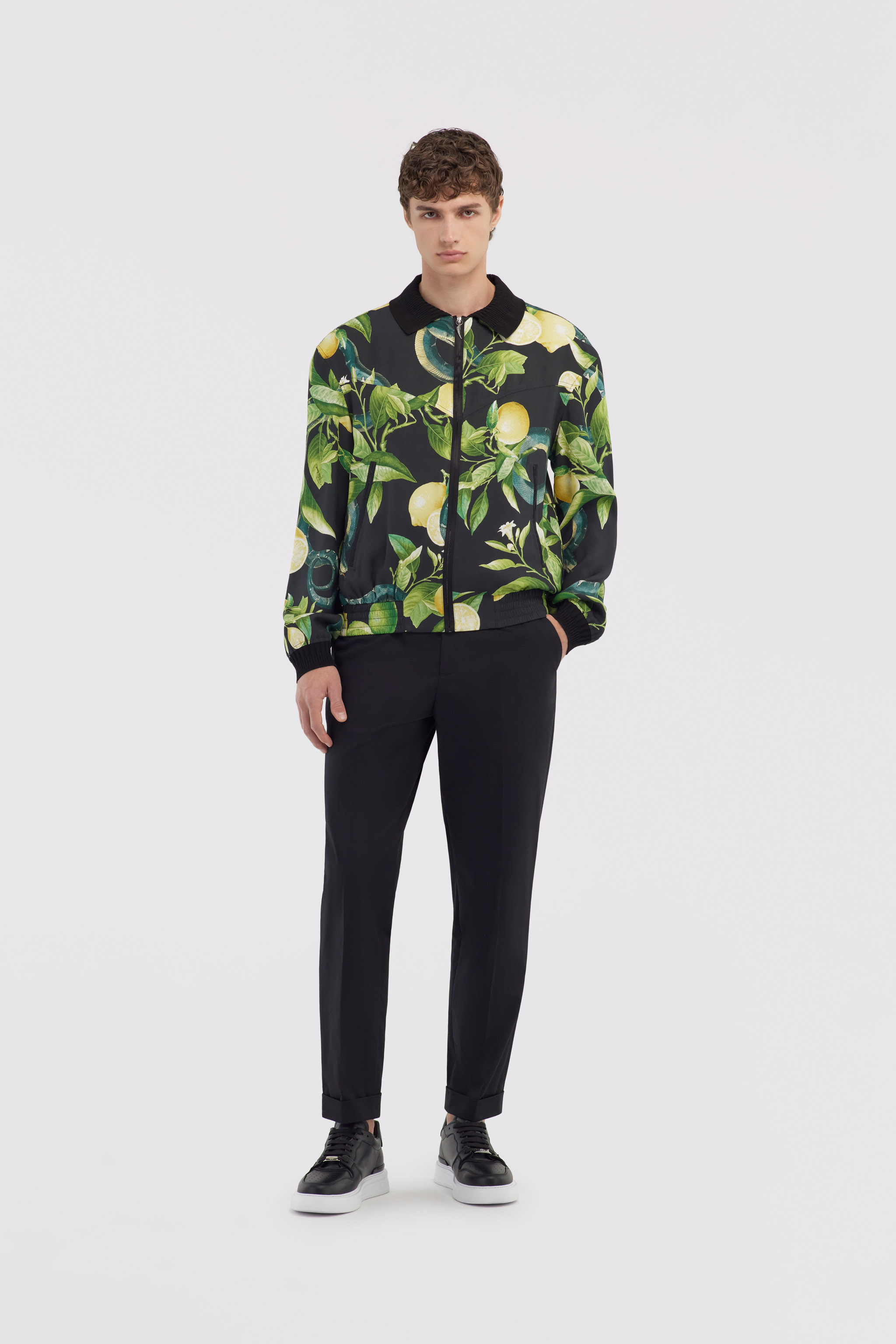 Roberto Cavalli Tailored Slim Pants With Fang In Black