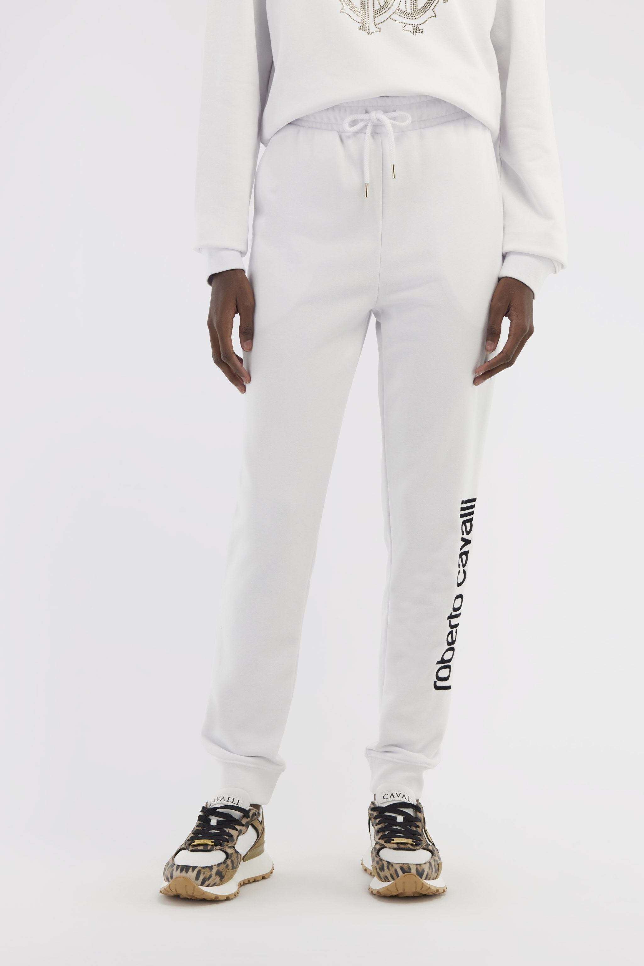 Roberto Cavalli Sporty Pants With Logo In White