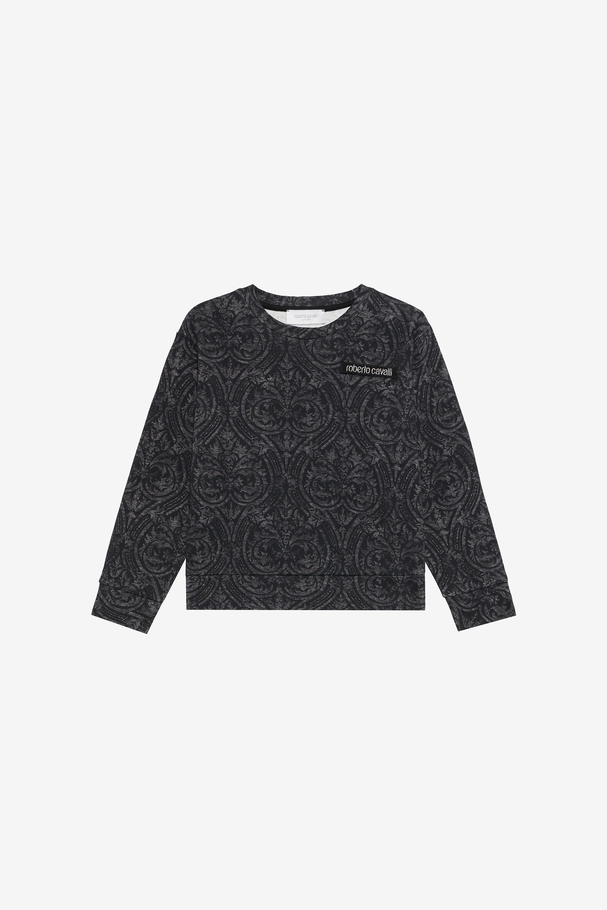 Black Sweatshirt with Floral Print