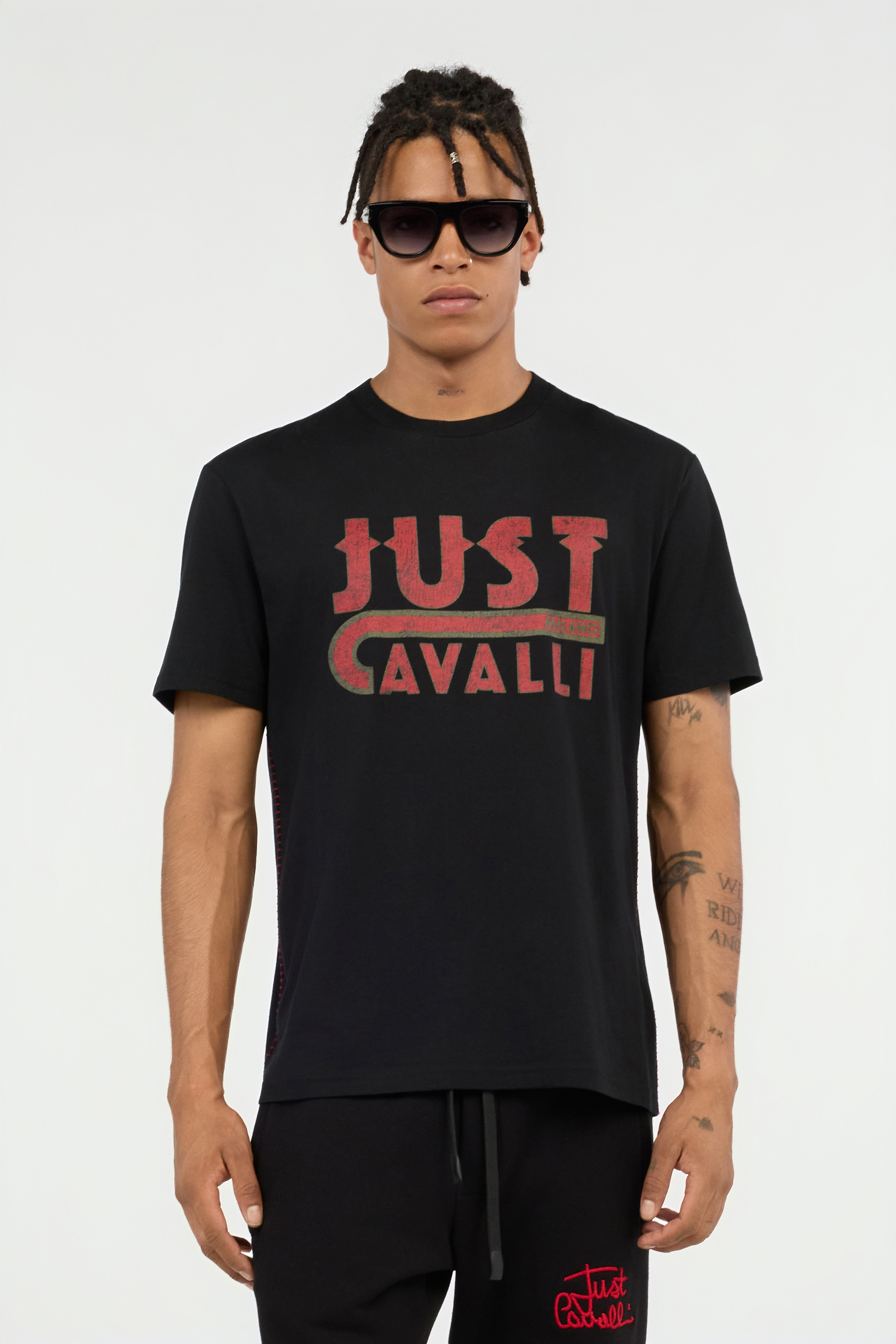 Black T-Shirt With Just Cavalli Logo