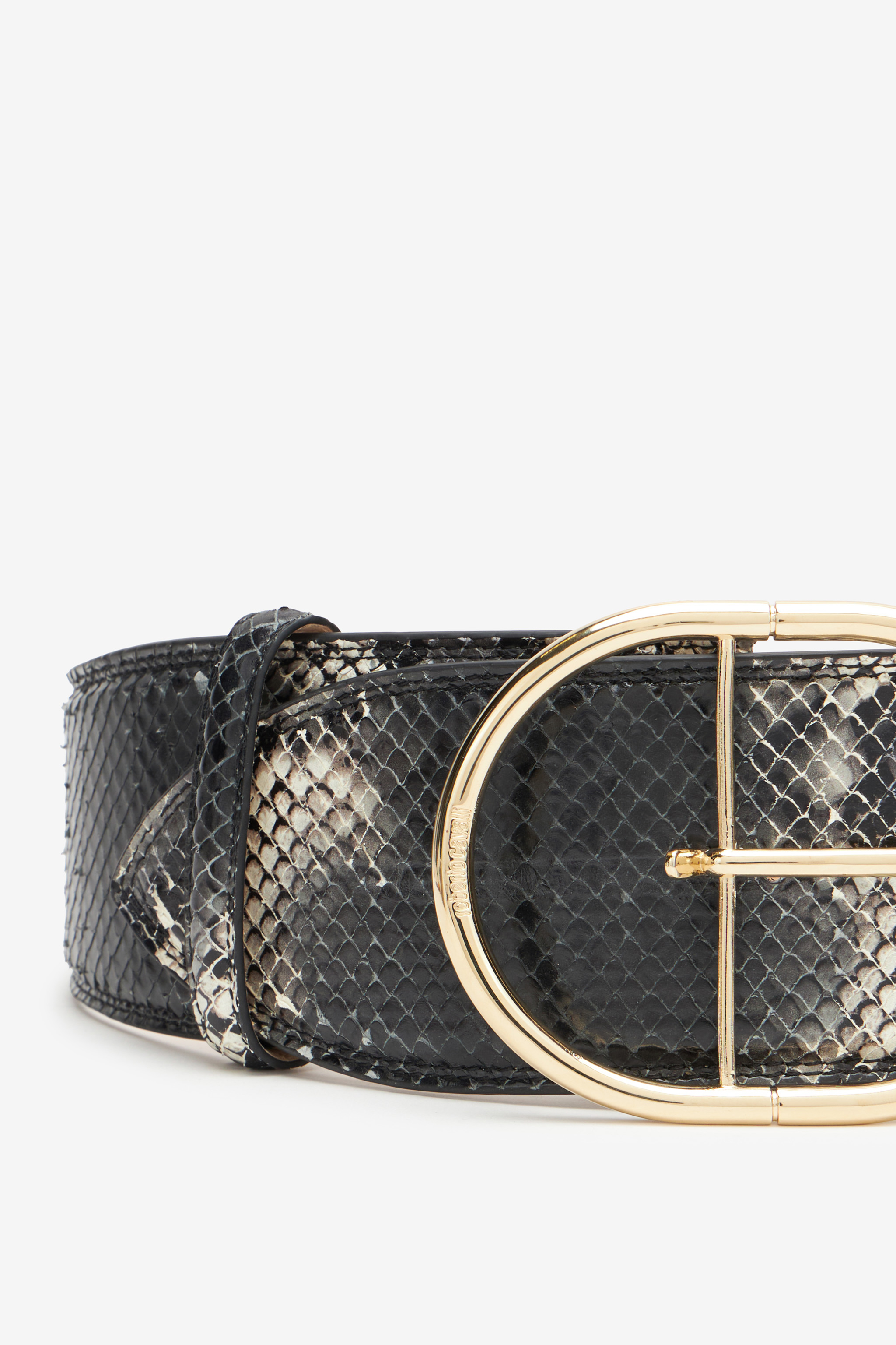 ROBERTO CAVALLI SHAPED BELT IN PRINTED LEATHER