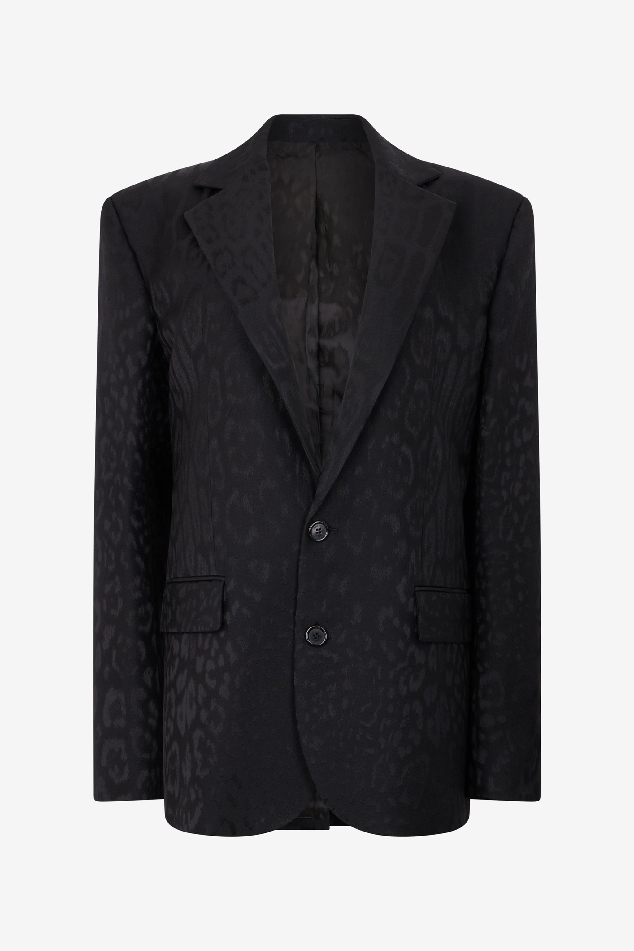 Roberto Cavalli Black Jacquard Tailored Jacket