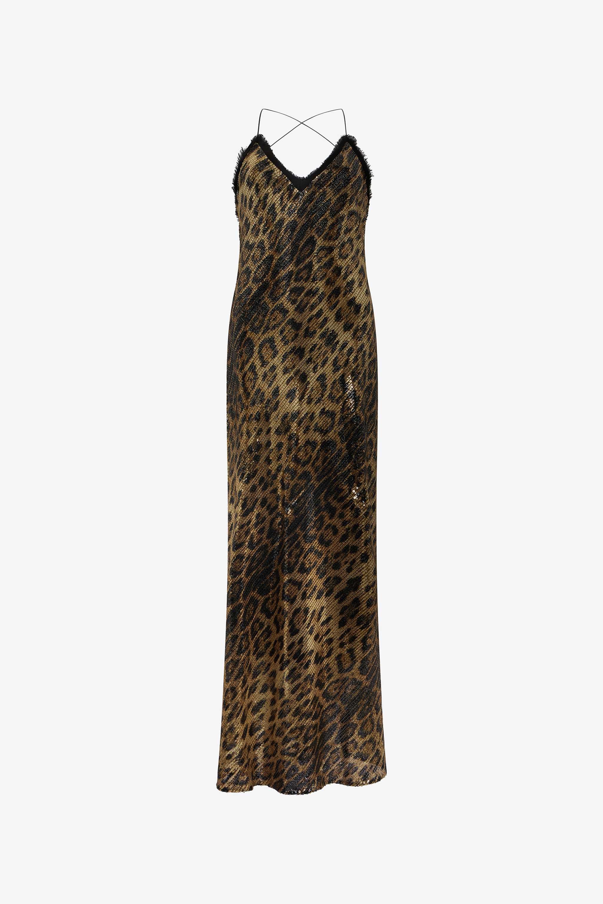 Roberto Cavalli Jaguar Print Maxi Dress In Brown