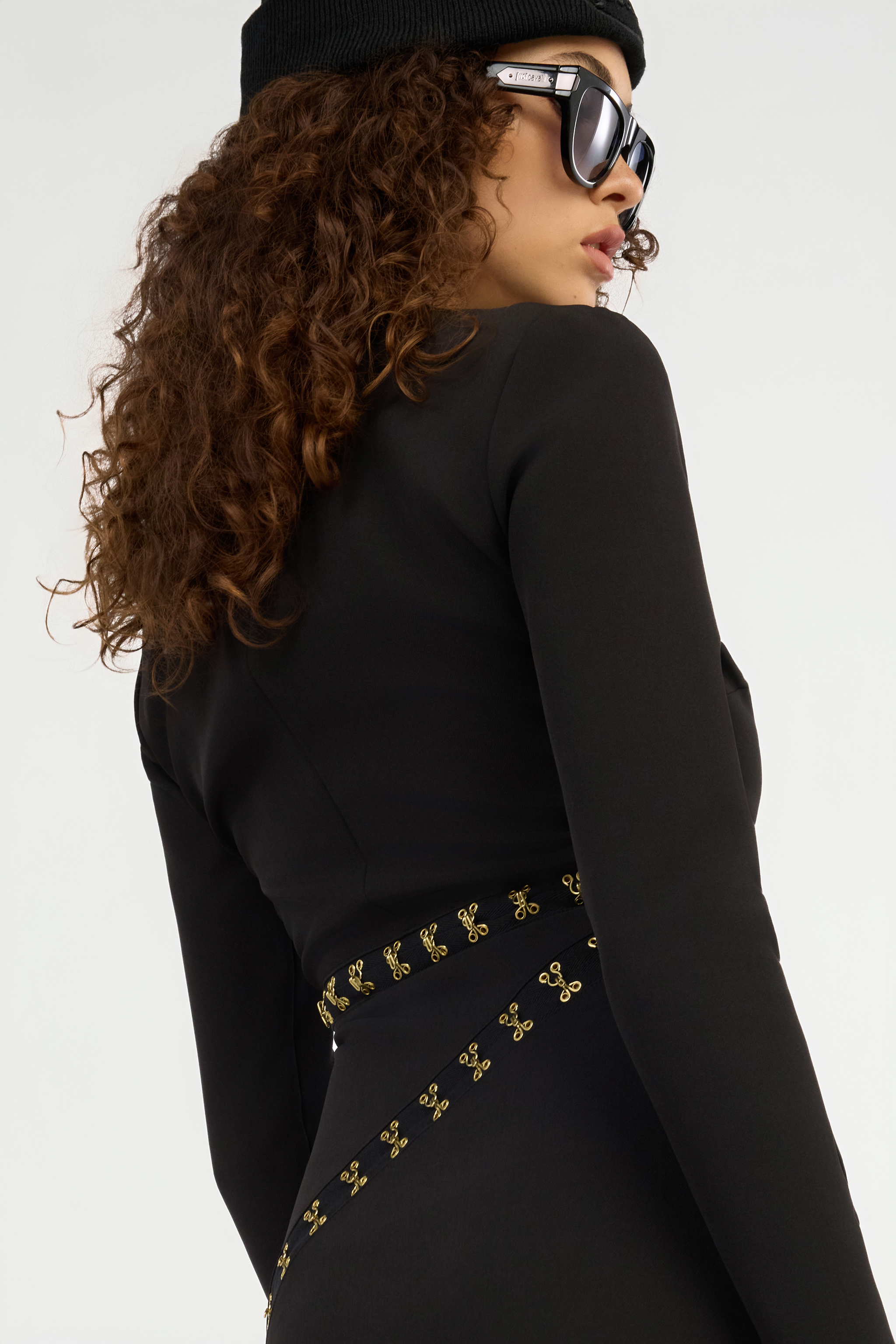 Roberto Cavalli Just Cavalli Asymmetric Hem Dress In Black