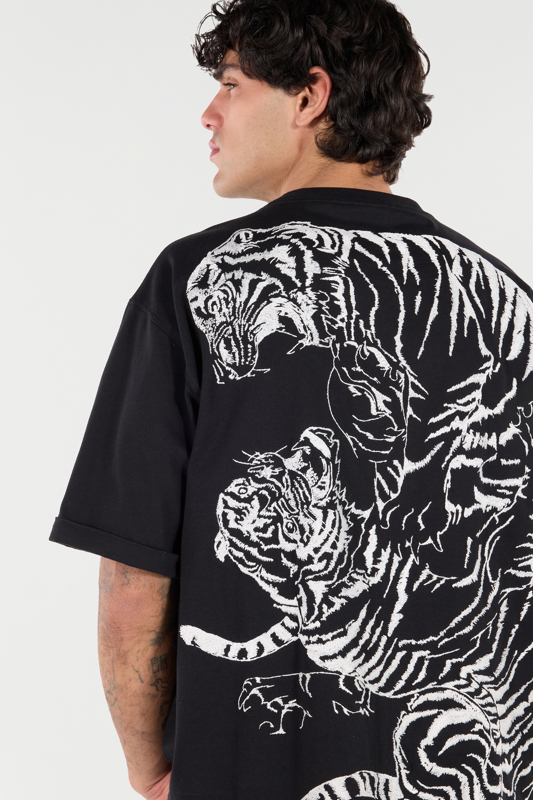 Cotton T-Shirt With Tigers And Logo