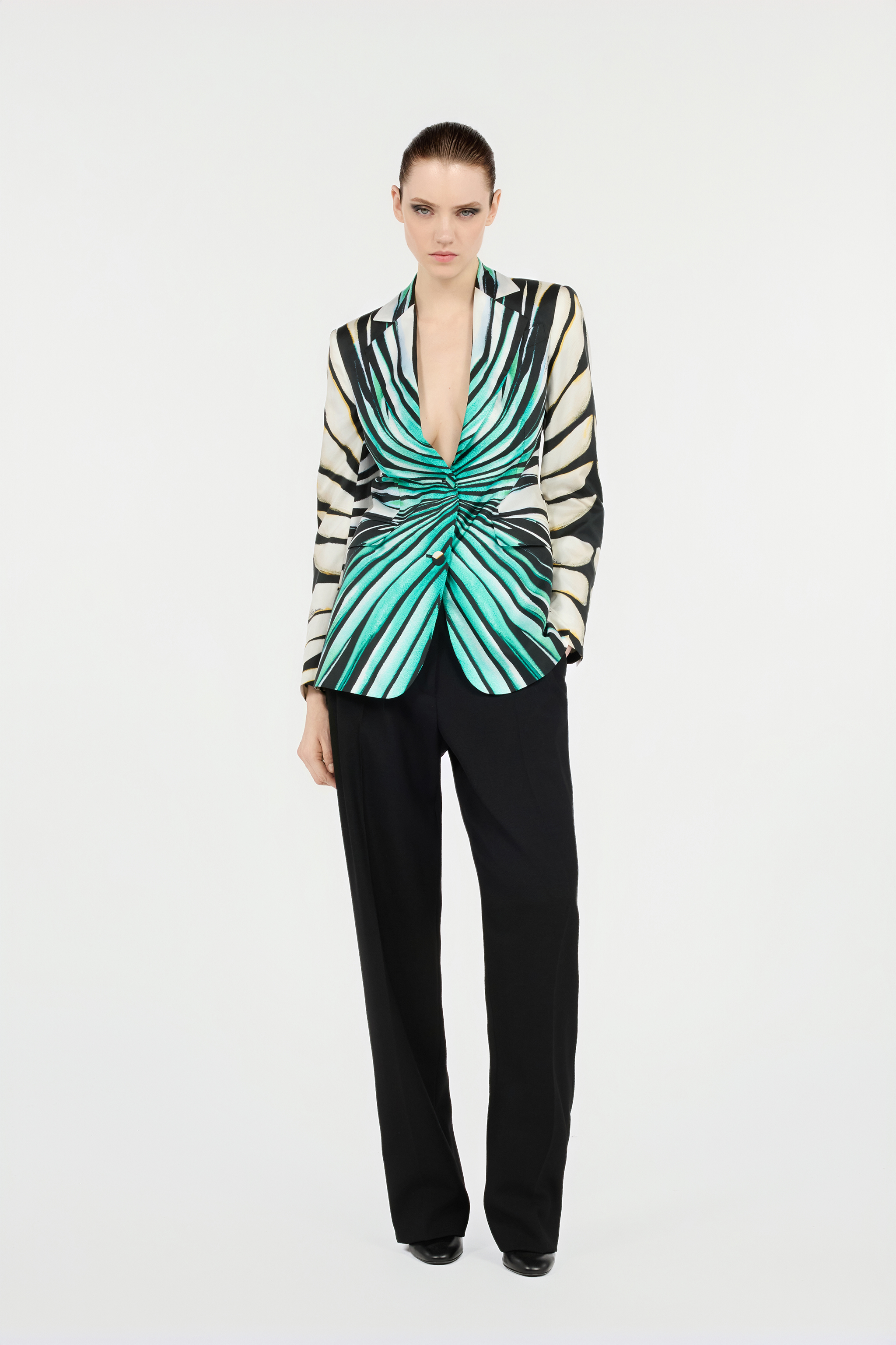 ROBERTO CAVALLI SEIDENJACKE MIT RAY OF SEA PRINT