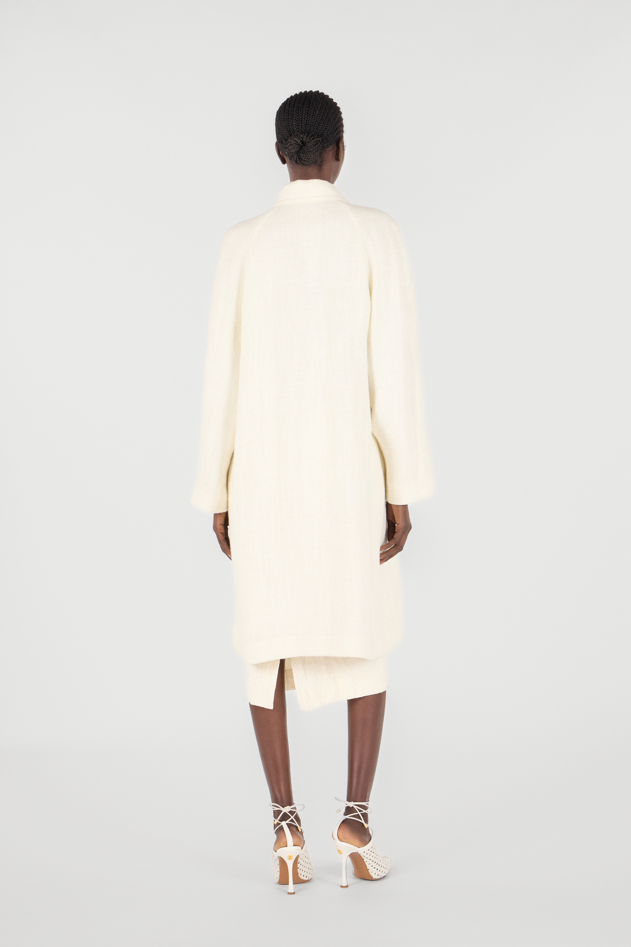 Roberto Cavalli Single-breasted Coat In Bianco