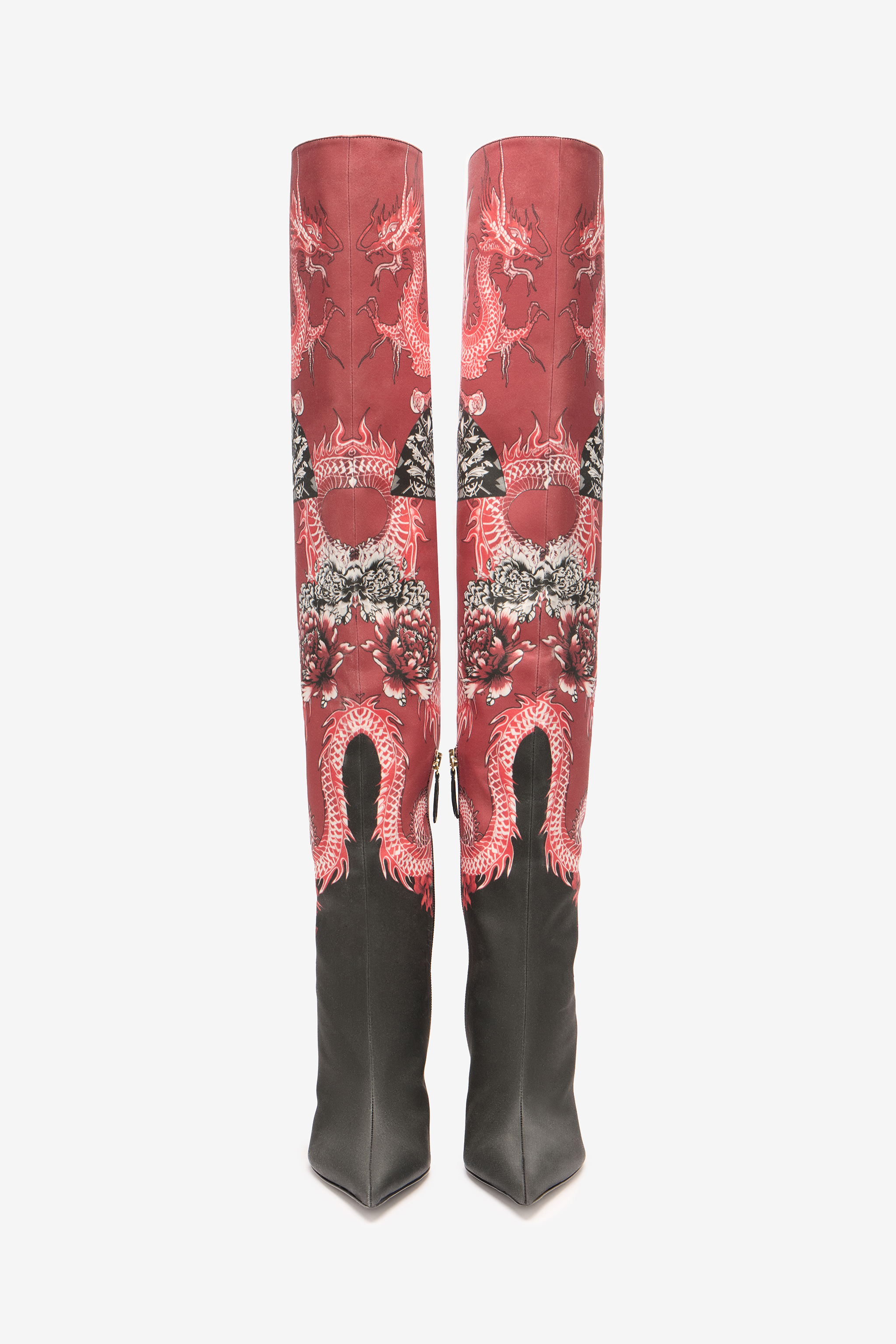 Knee-High Boots With Dragon Print