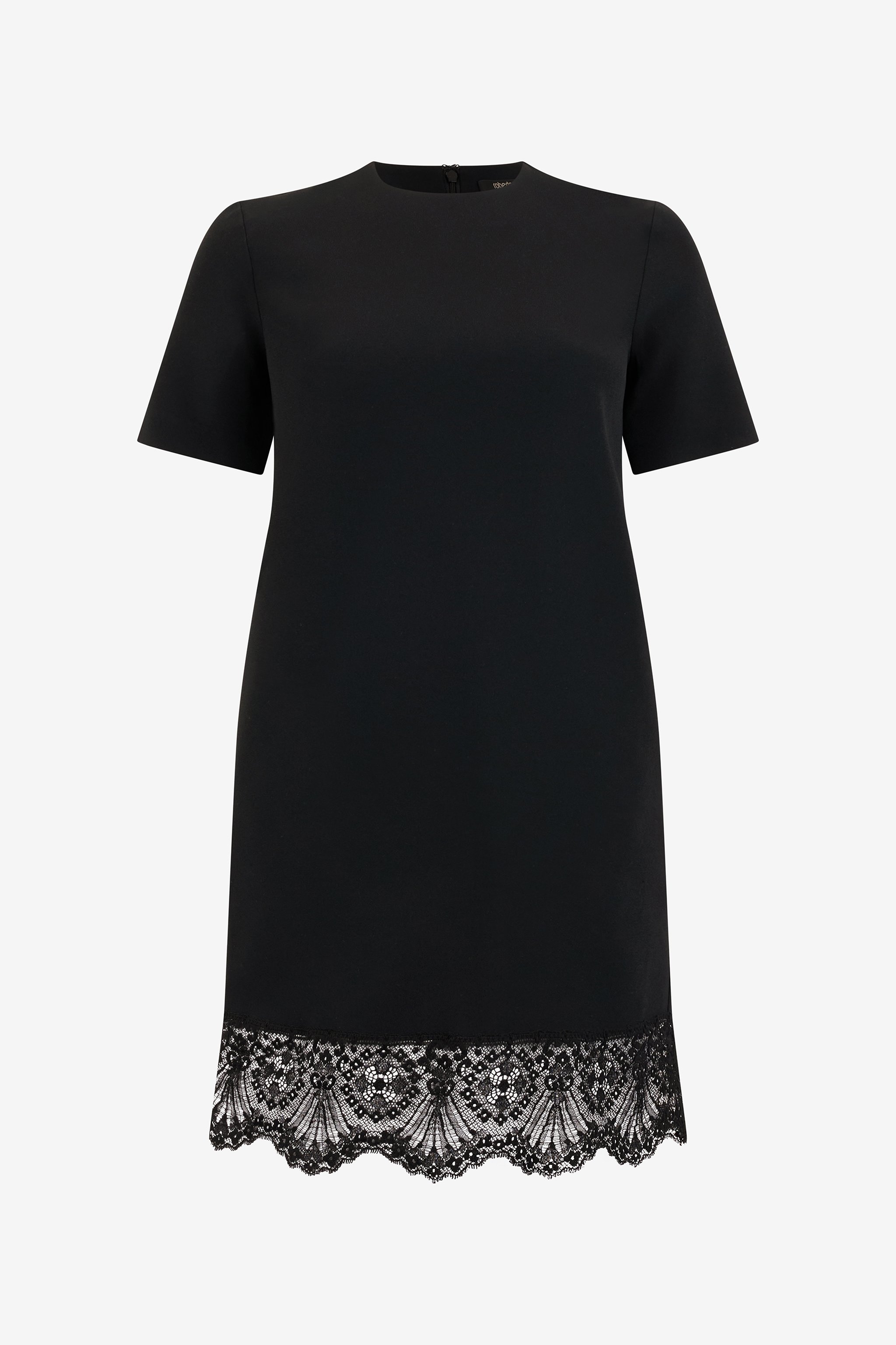 Mini Dress With Lace On The Hem