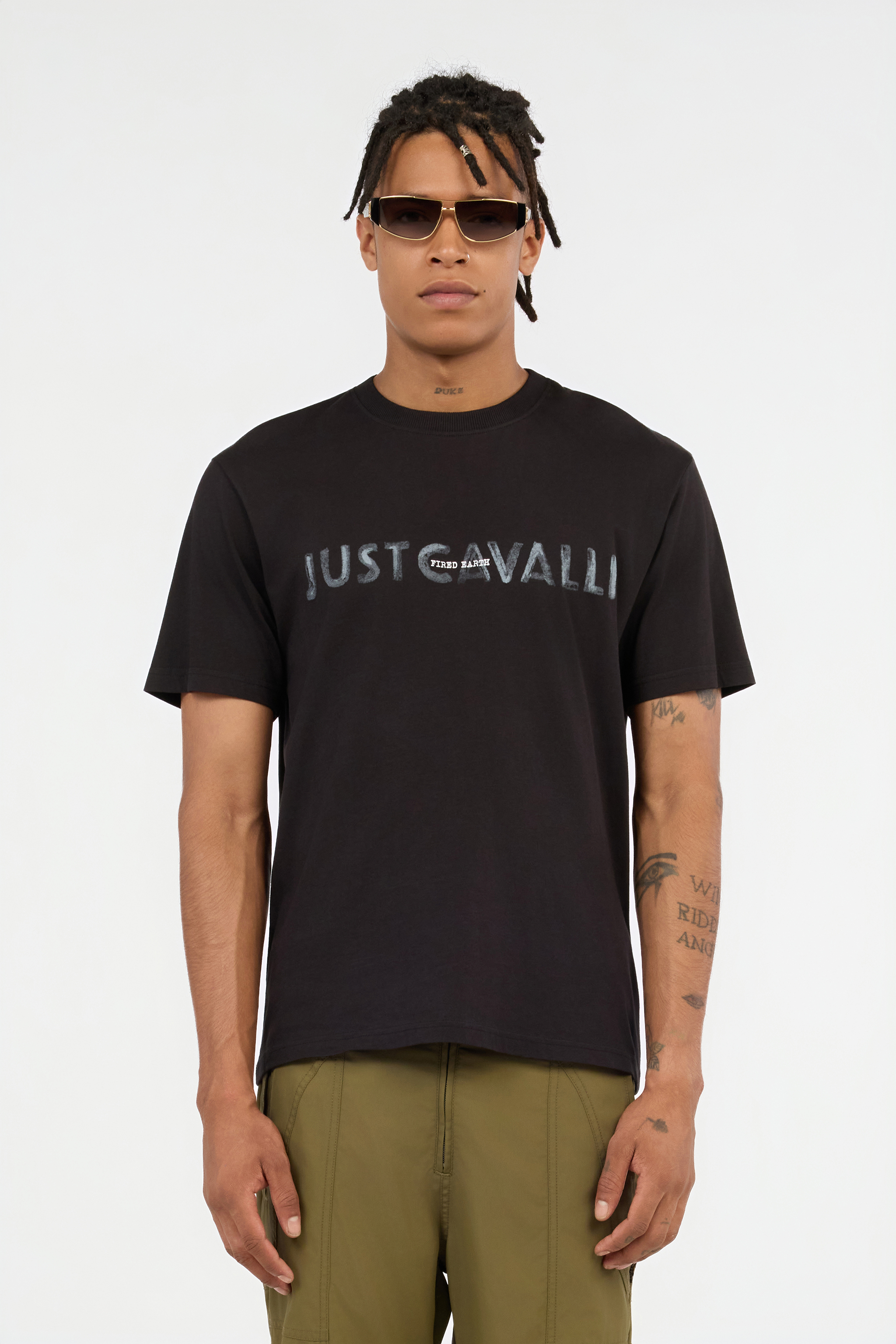 Black T-Shirt With Just Cavalli Logo