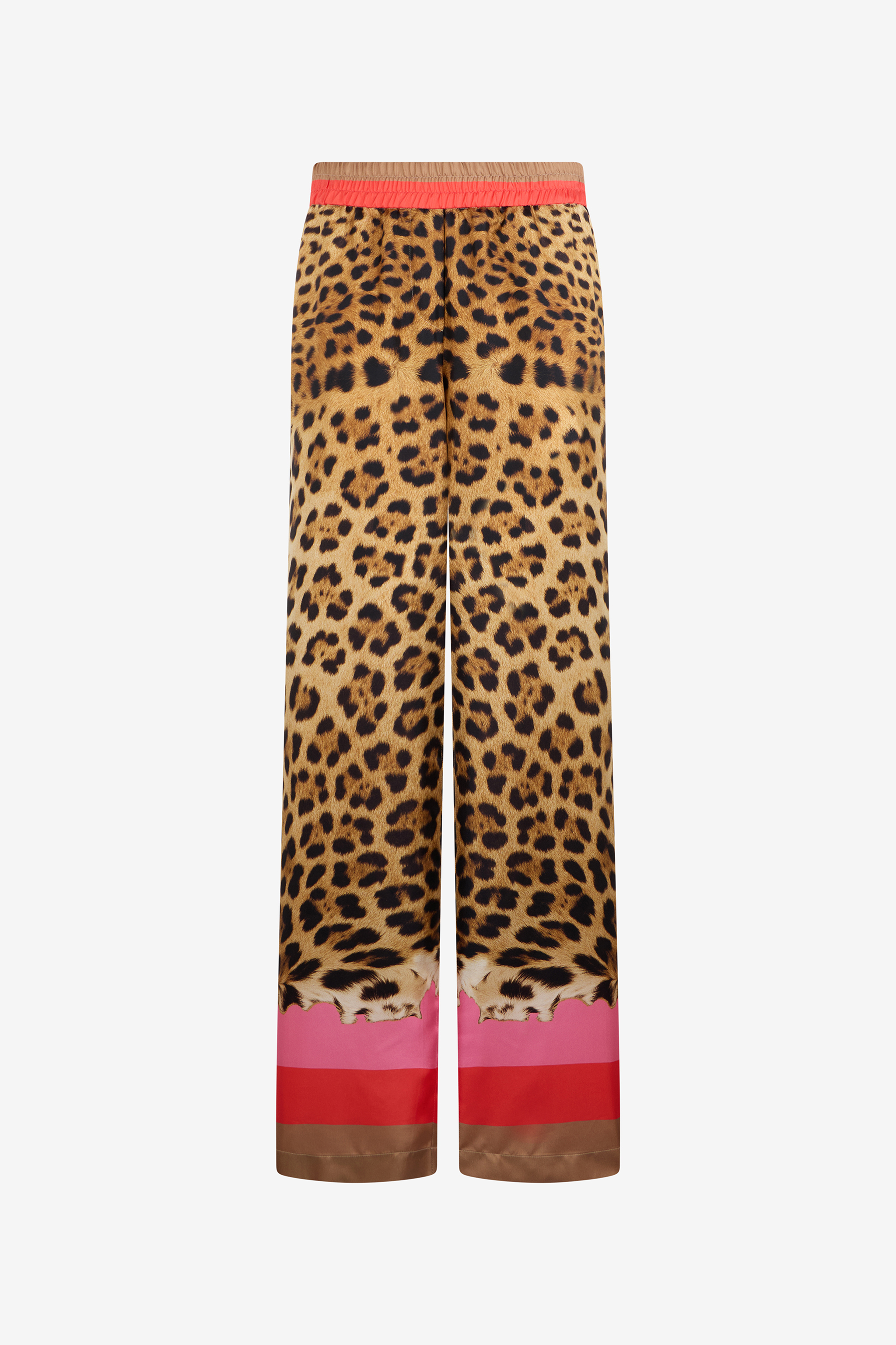 Roberto Cavalli Women's Coral/Red Palazzo Pants With Cavalli Pop Print - Trousers - Image 1