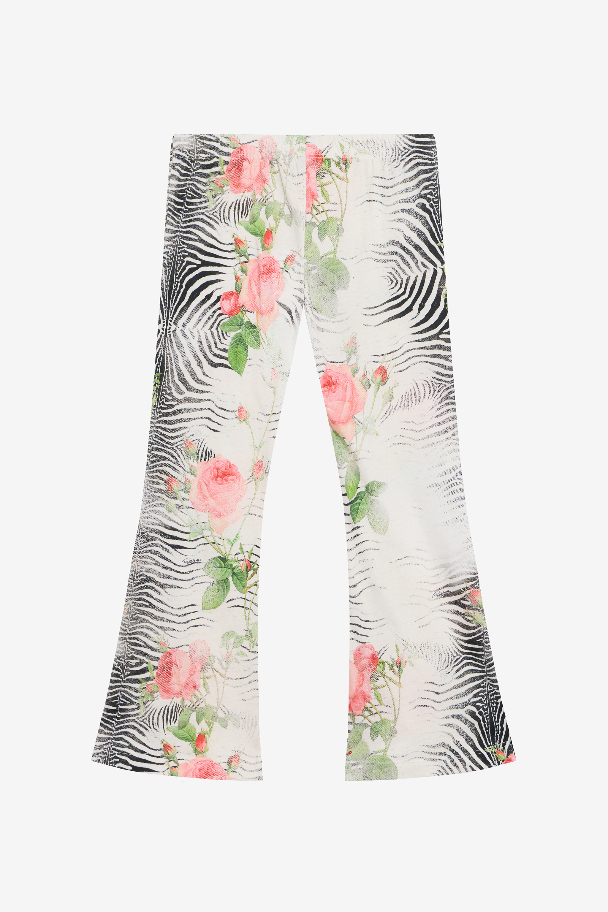  Roberto Cavalli Zebra Rose Print Trousers - Female Trousers Multicolor Zebra Ros 12a 