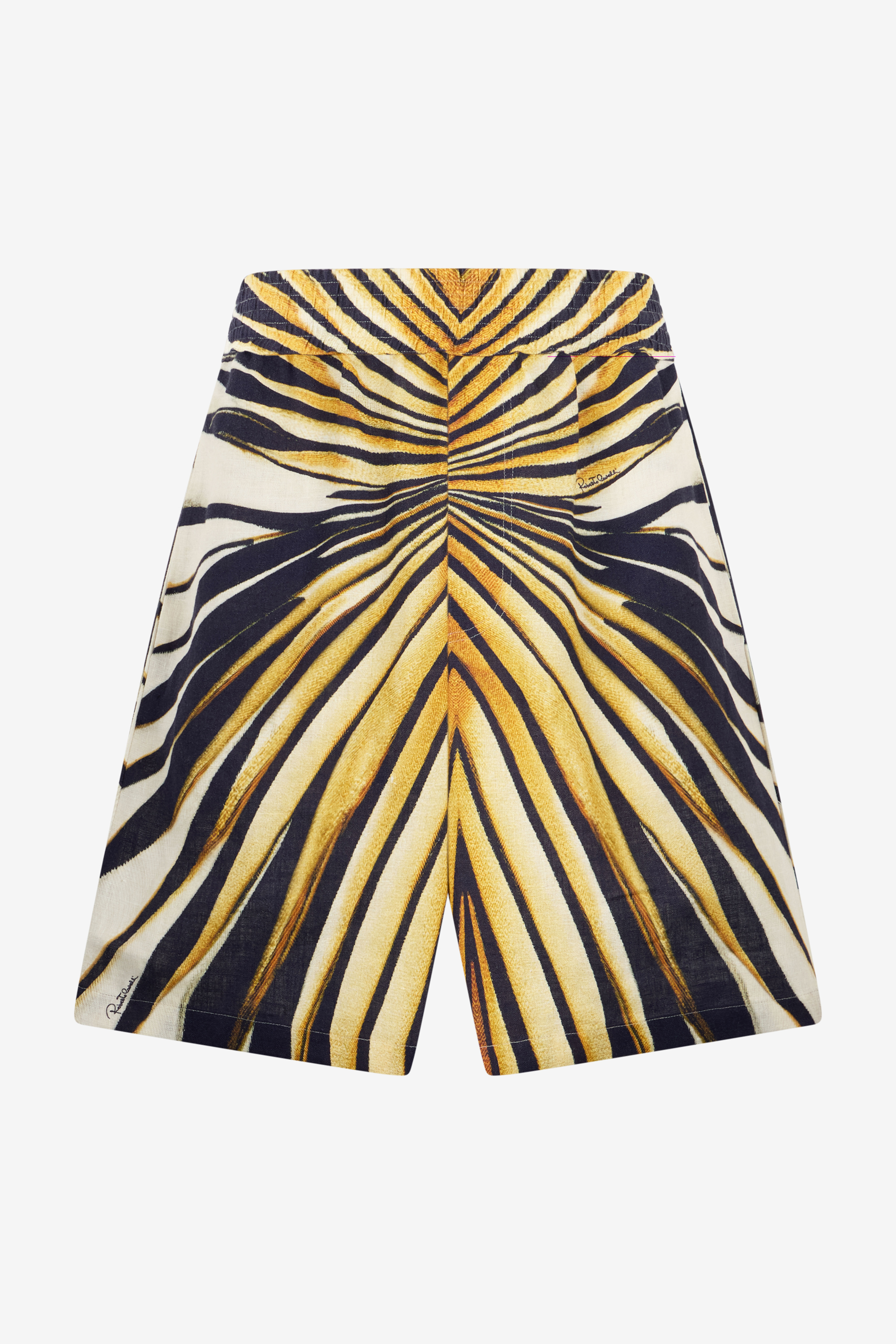Ray Of Gold Print Linen Bermuda