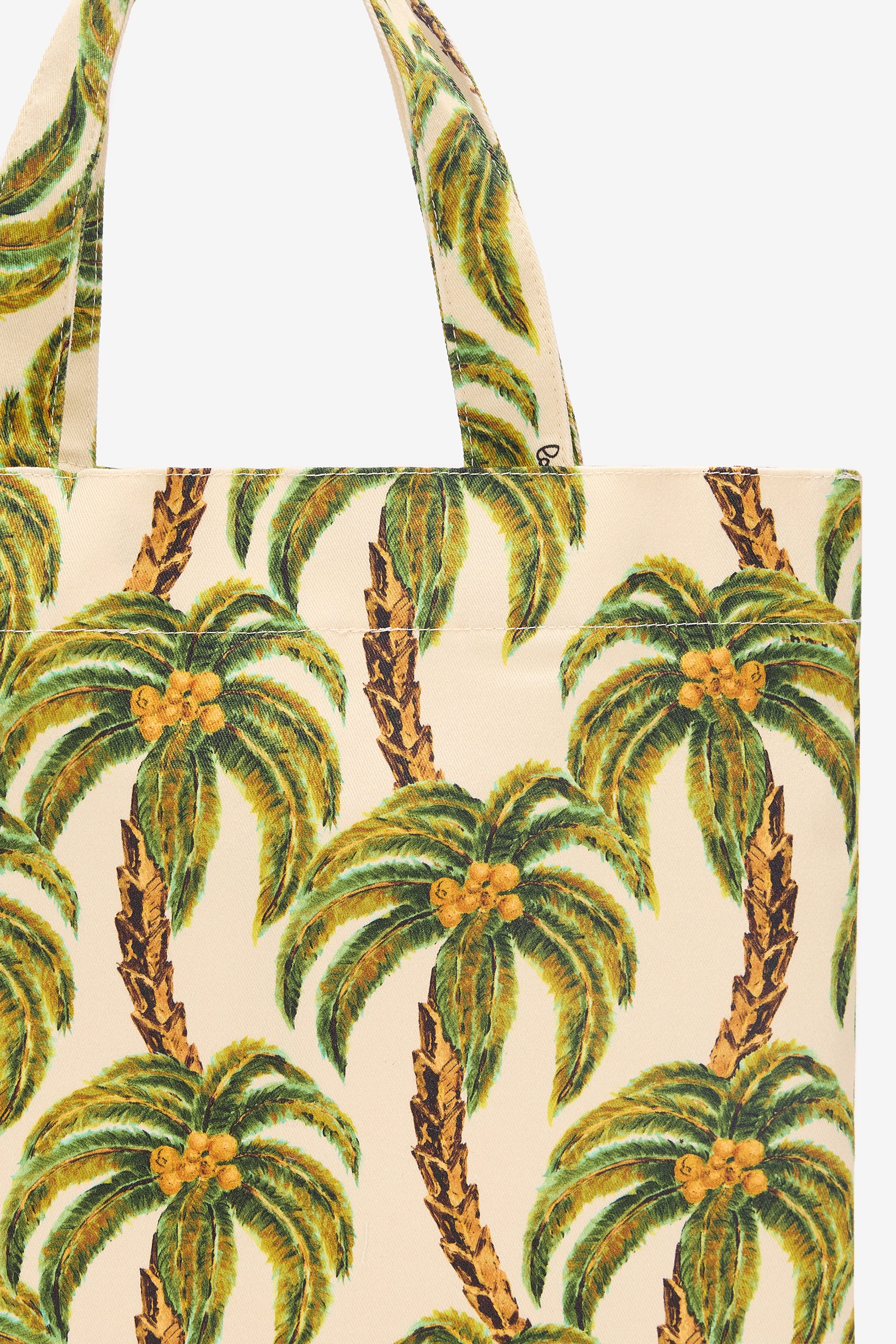 Roberto Cavalli Shopper Bag With Palms In Ivory/military