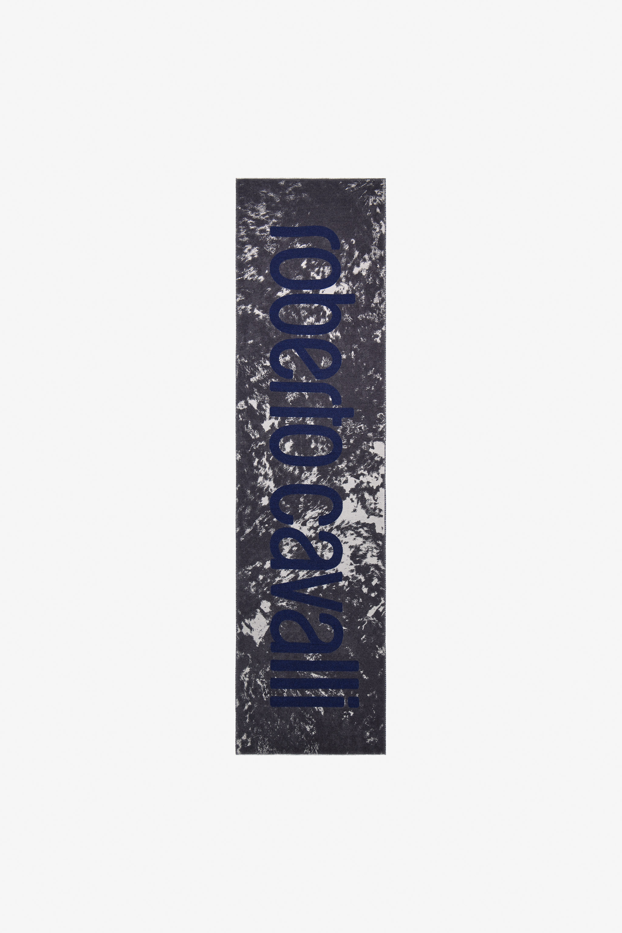 Roberto Cavalli Scarf With Appaloosa Print And Logo In Denim Tf375