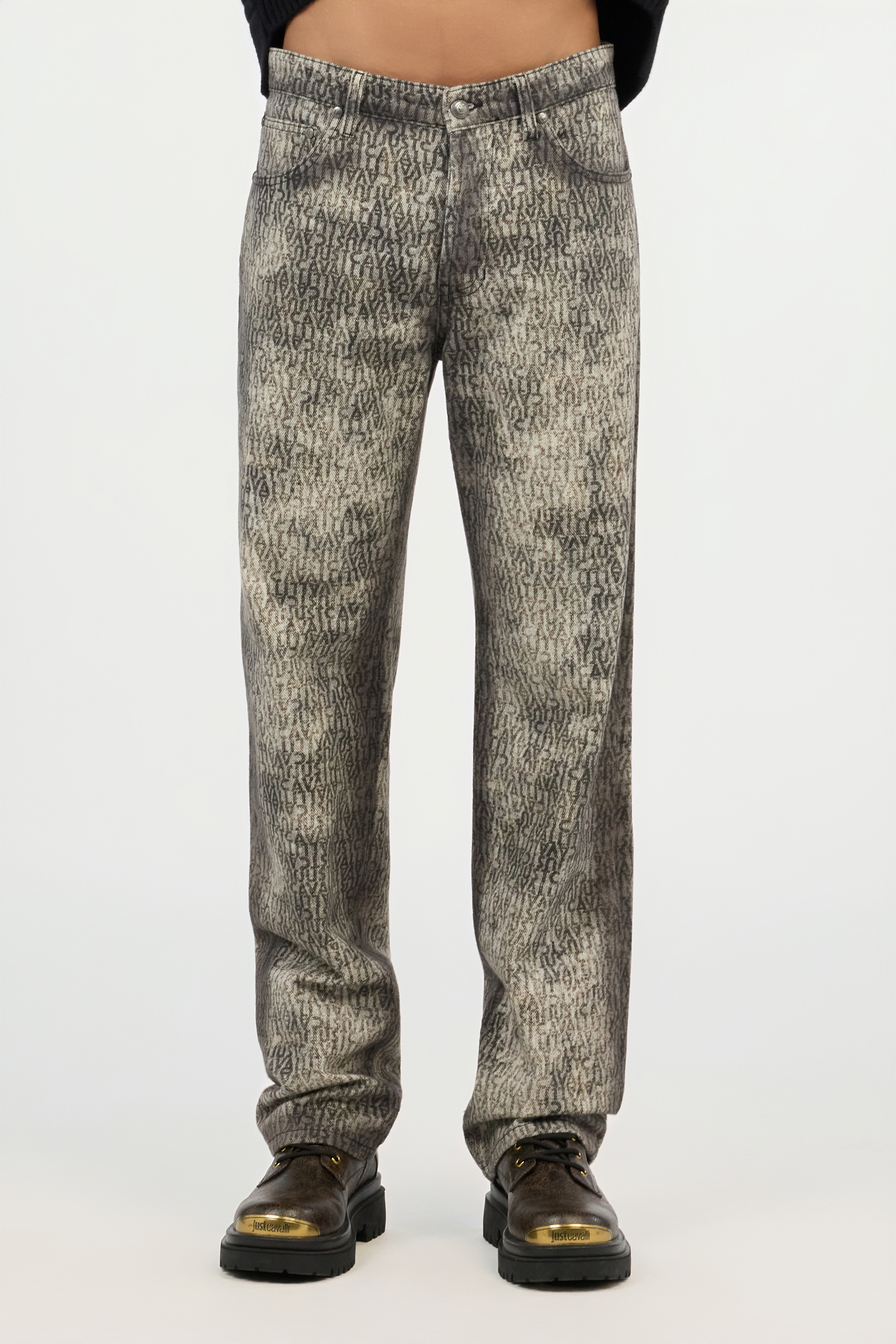 All-Over Logo Print Jeans