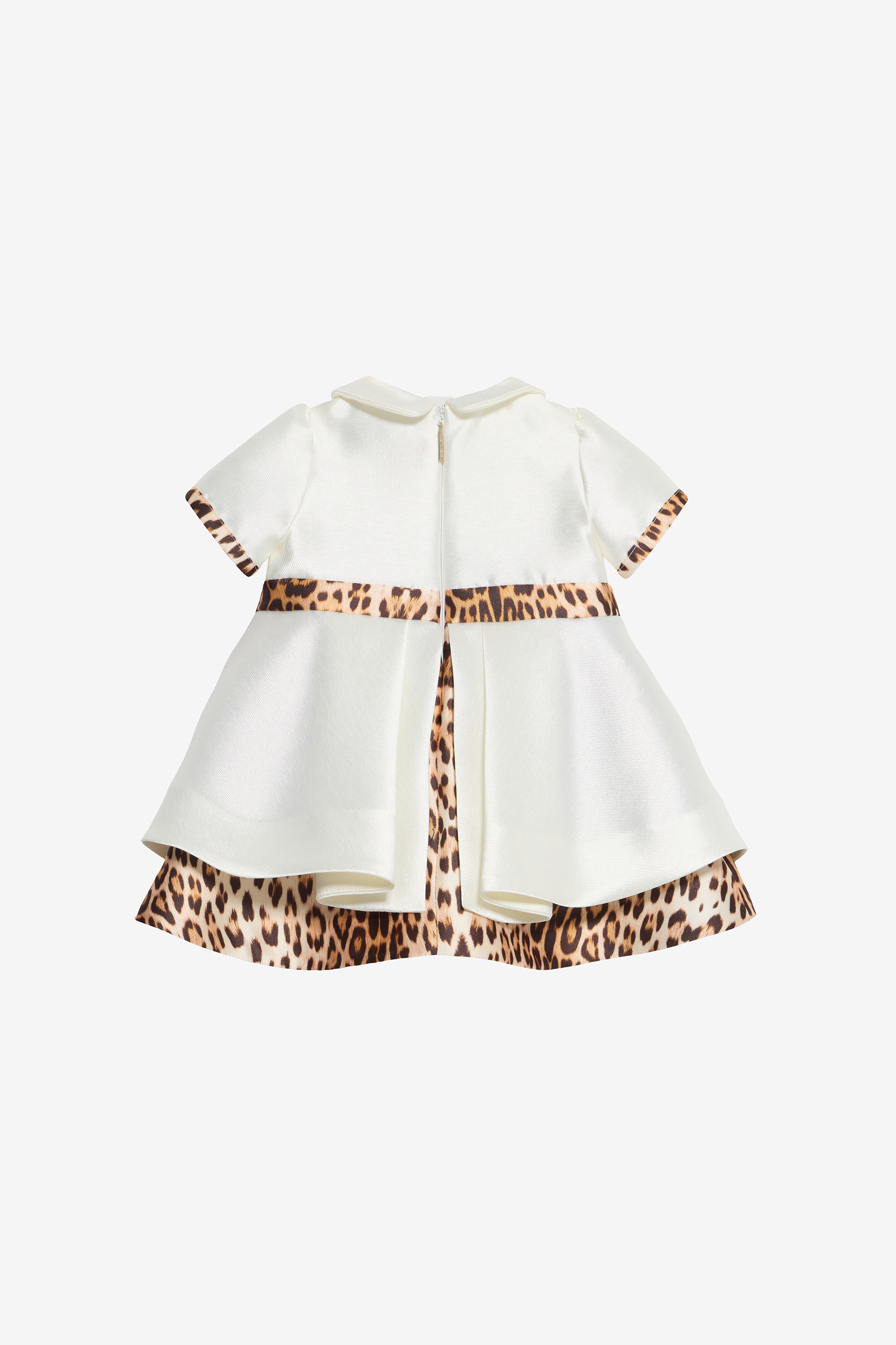 Milk White Dress with Logo and Jaguar Skin Inserts