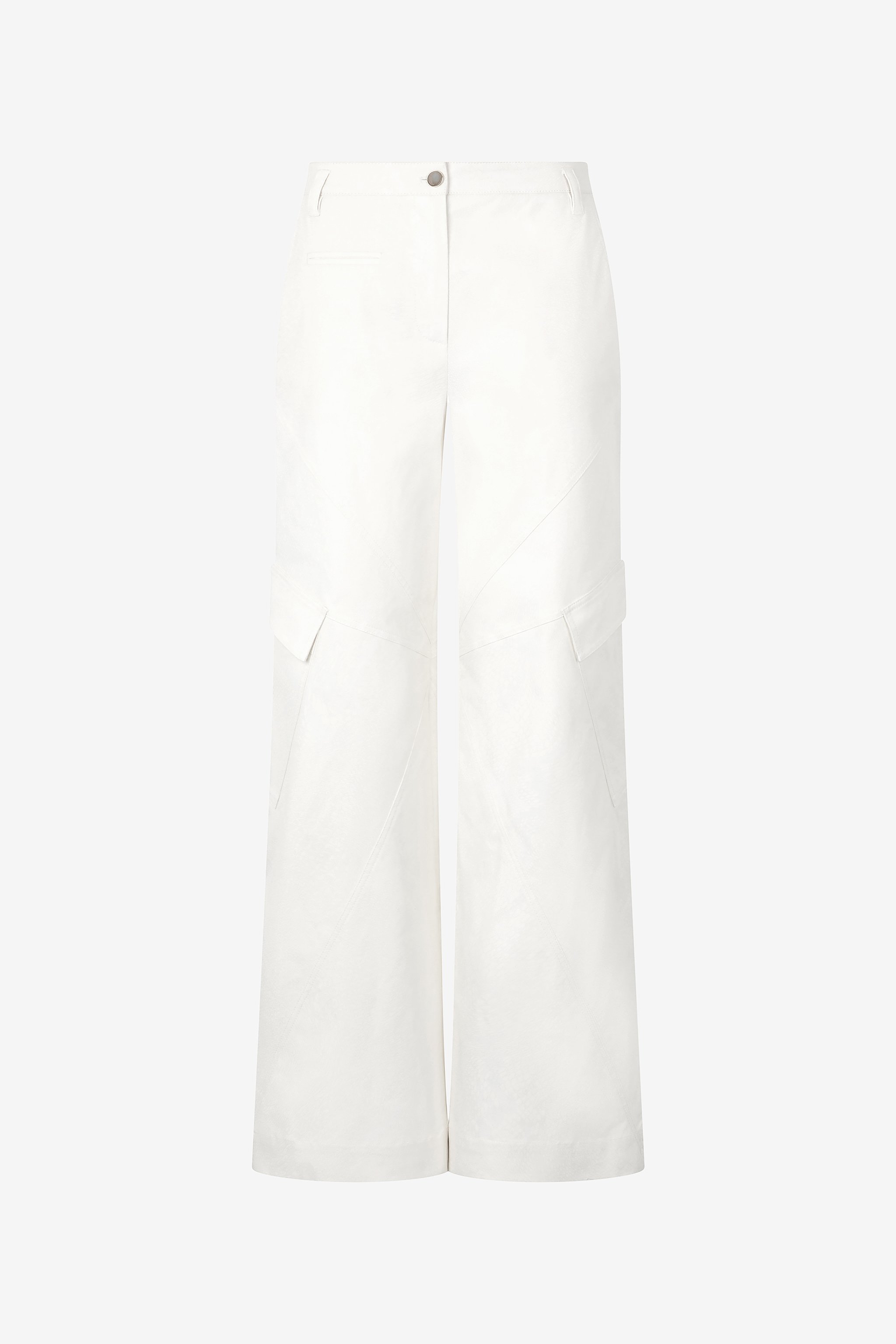 Roberto Cavalli Stretch Cotton Pants With Python Print In Ivory