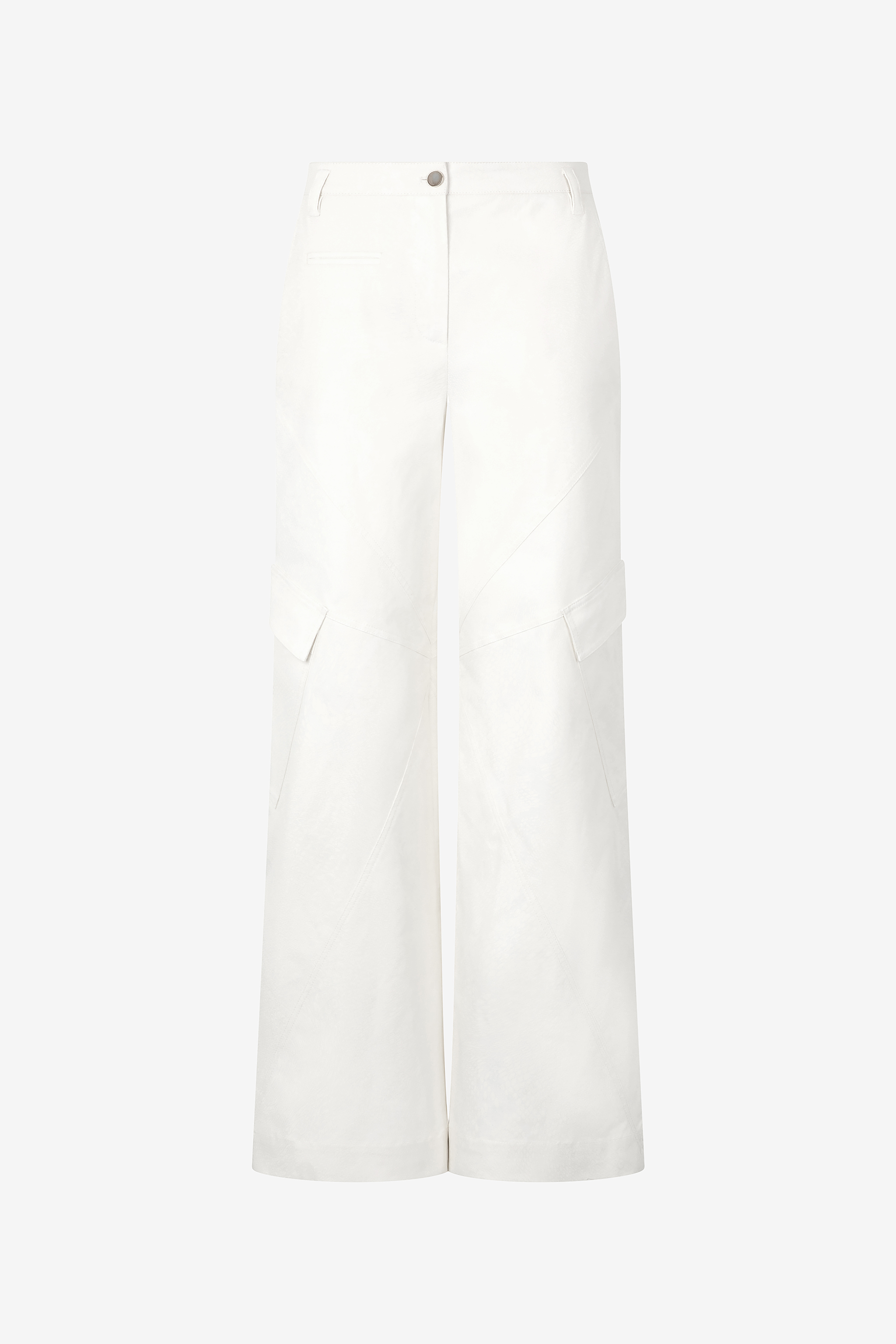 Roberto Cavalli Stretch Cotton Pants With Python Print In Ivory