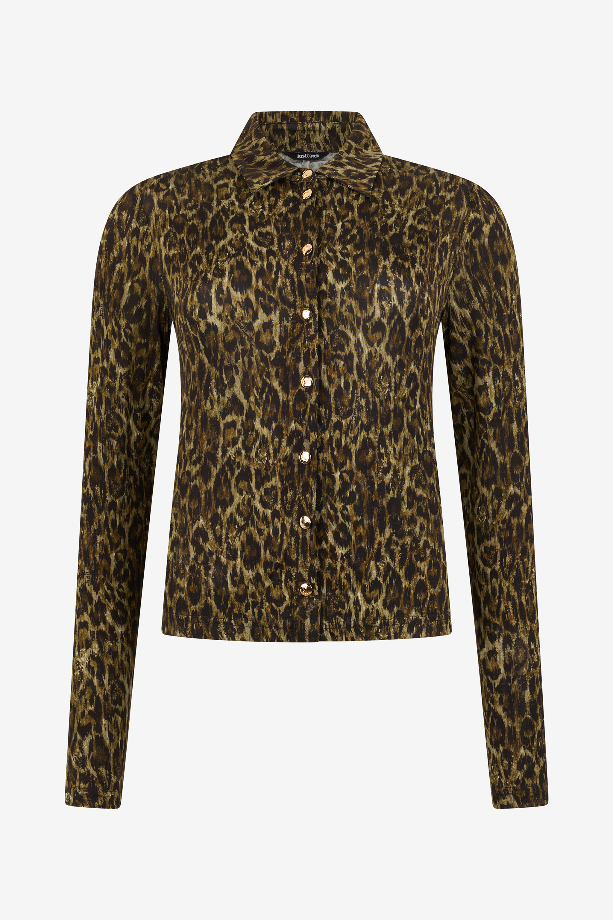 Roberto Cavalli Leopard Skin Print Shirt In Brown