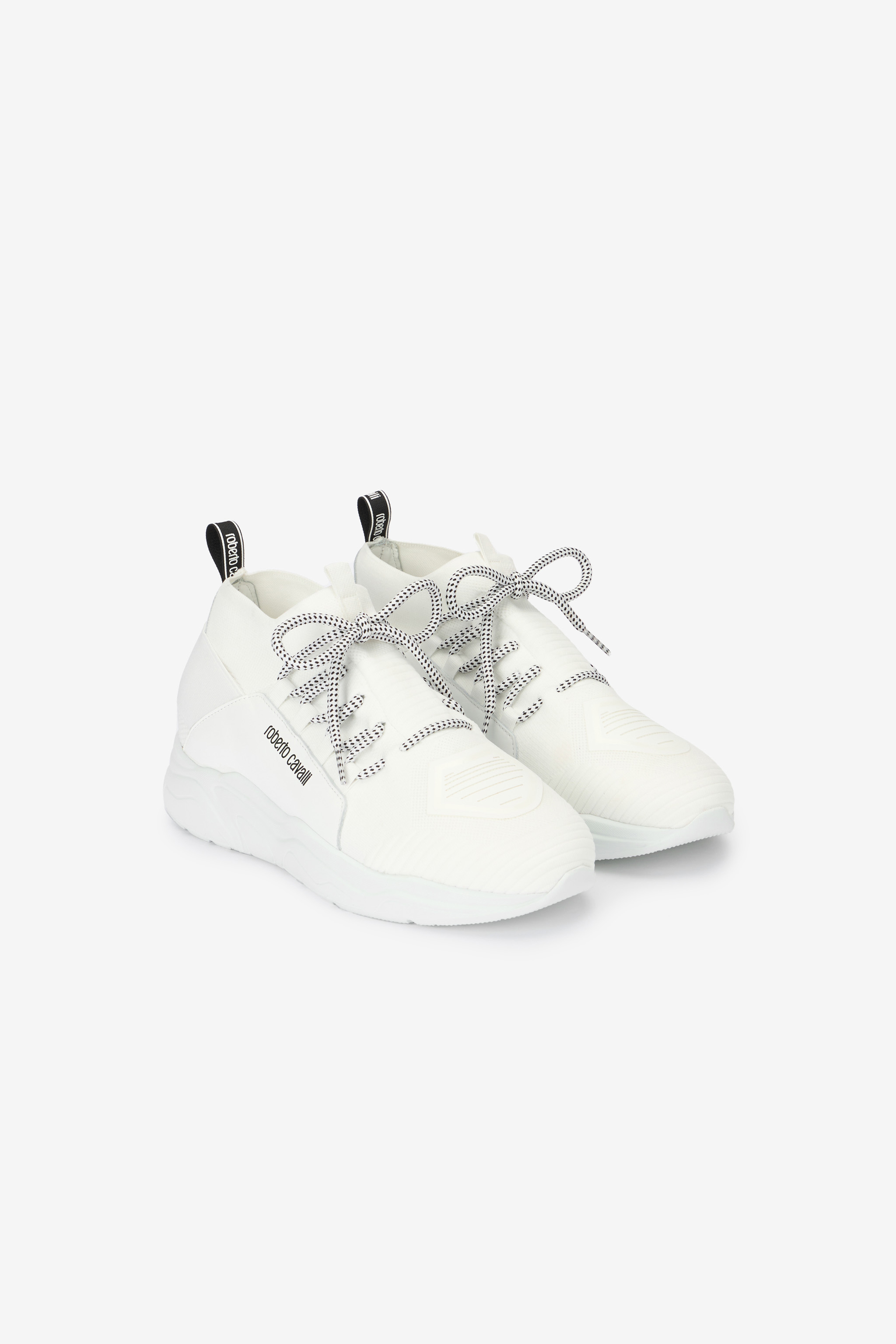 Roberto Cavalli Man Leather Running Shoes In White