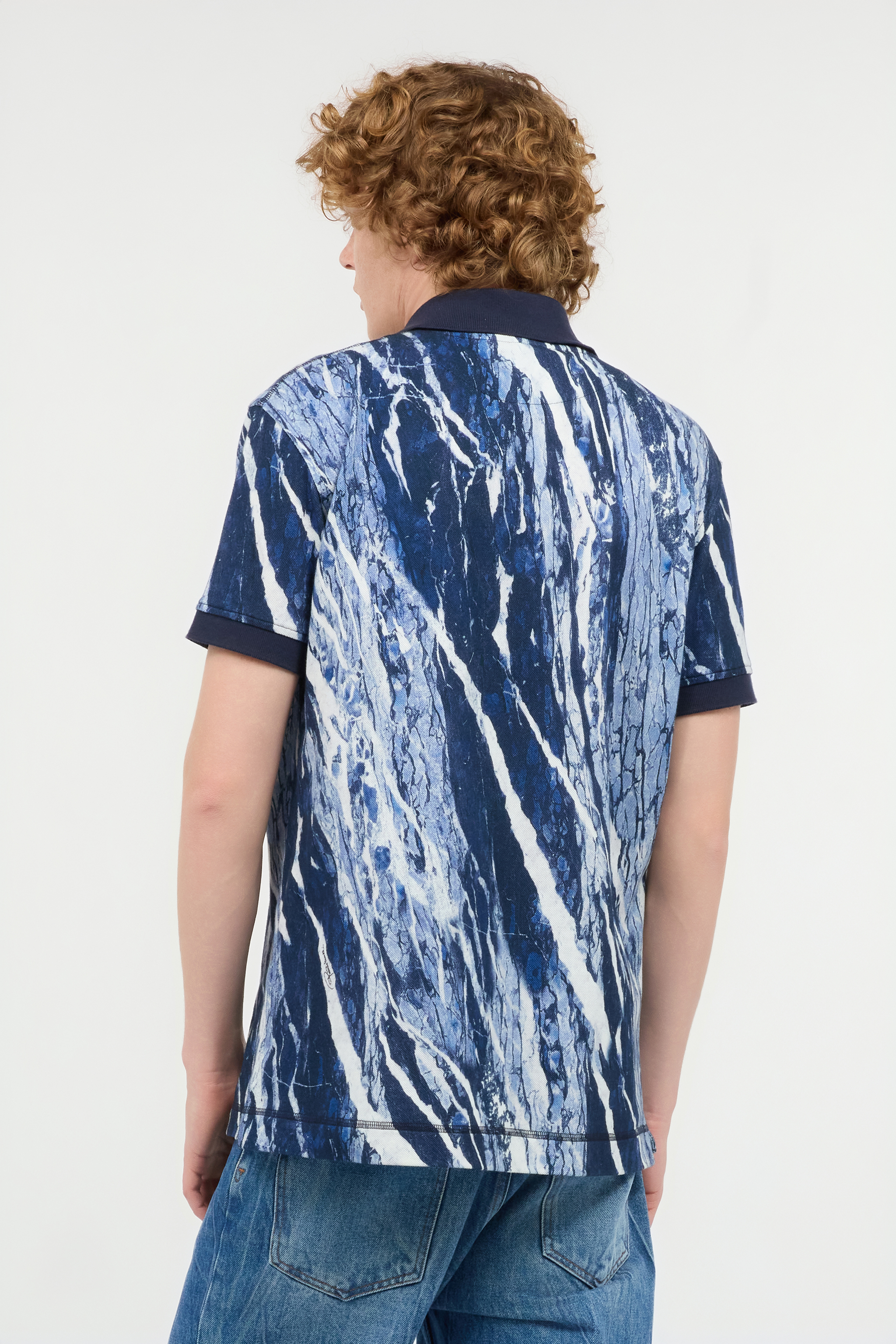 Roberto Cavalli Rubane Print Polo In Blue