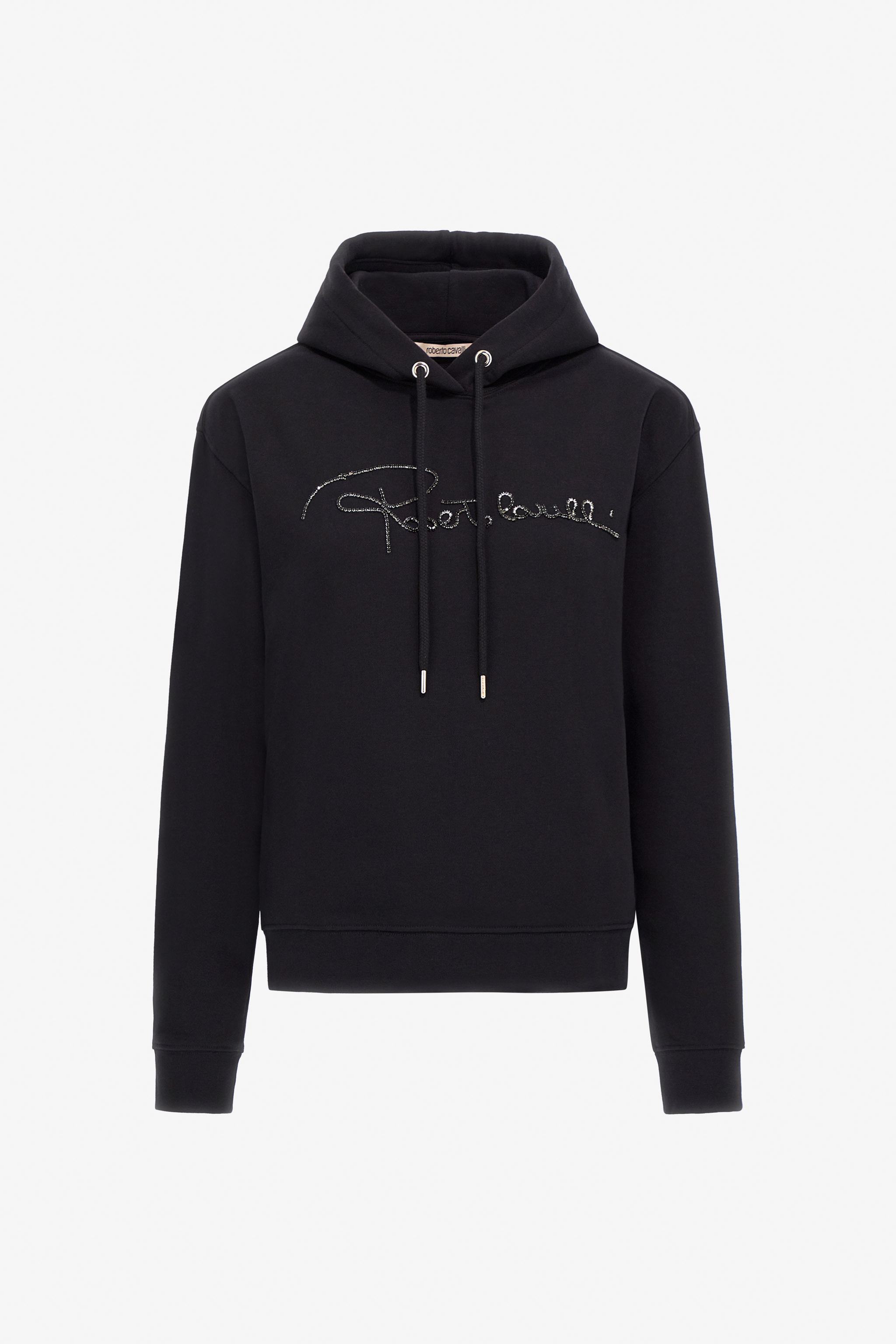 Roberto Cavalli Sweatshirt With Signature In Black