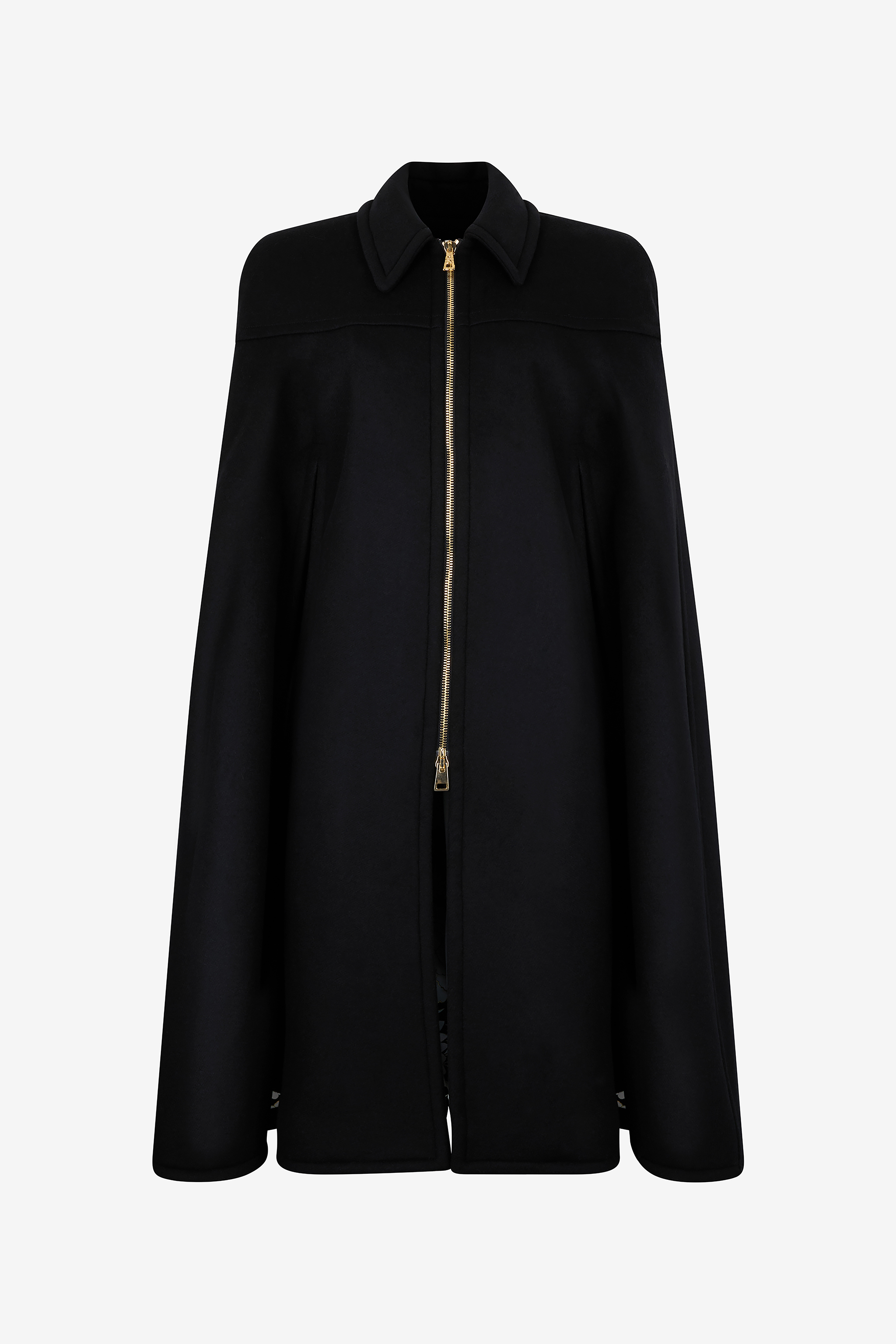 Roberto Cavalli Zip-front Shoulder-padded Cape In Black